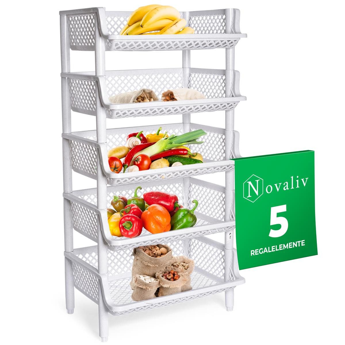 Novaliv Regal -, 5-tlg., 5x Steckregal Kunststoff