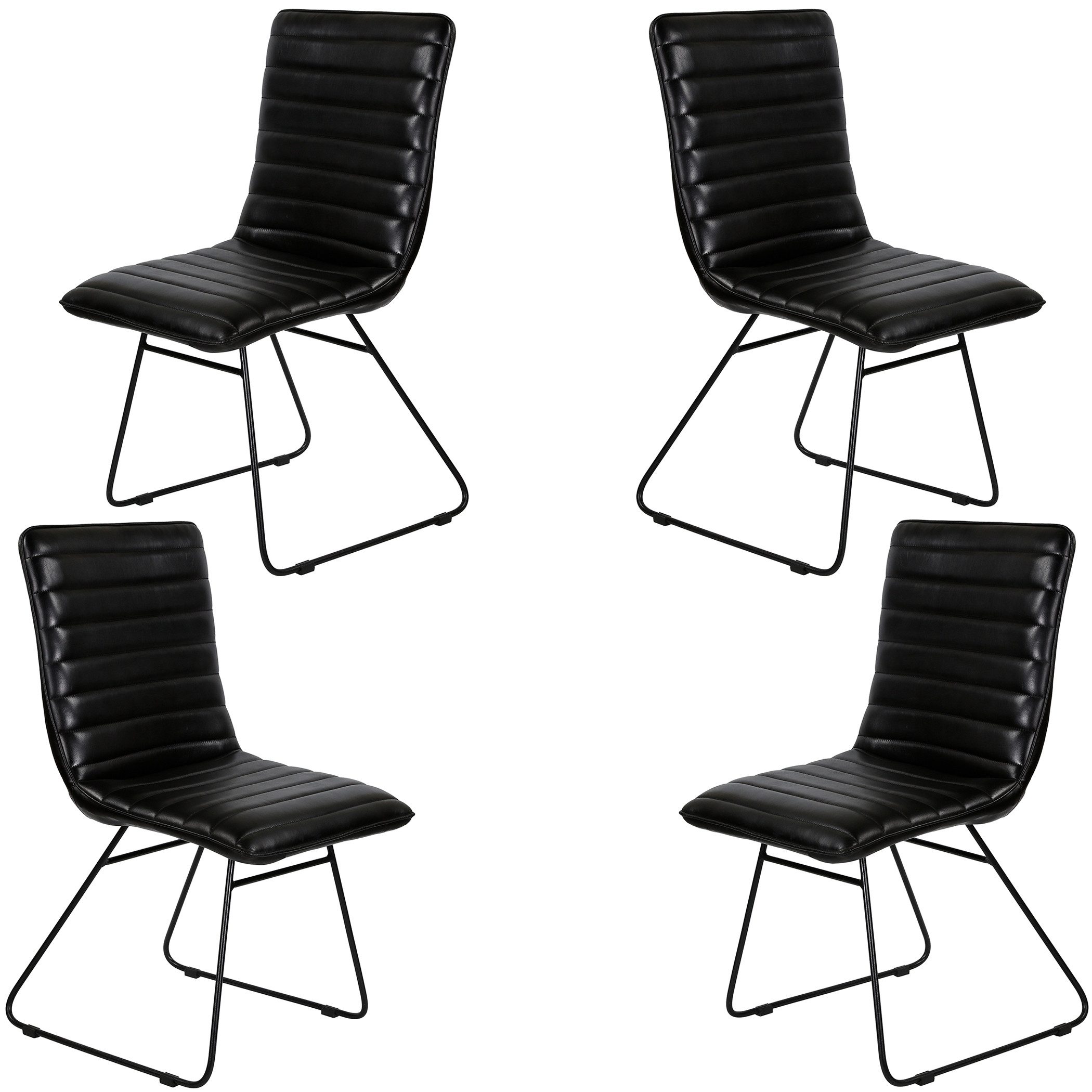 Casa Moro Esszimmerstuhl Lederstuhl schwarz Polsterstuhl günstig online kaufen