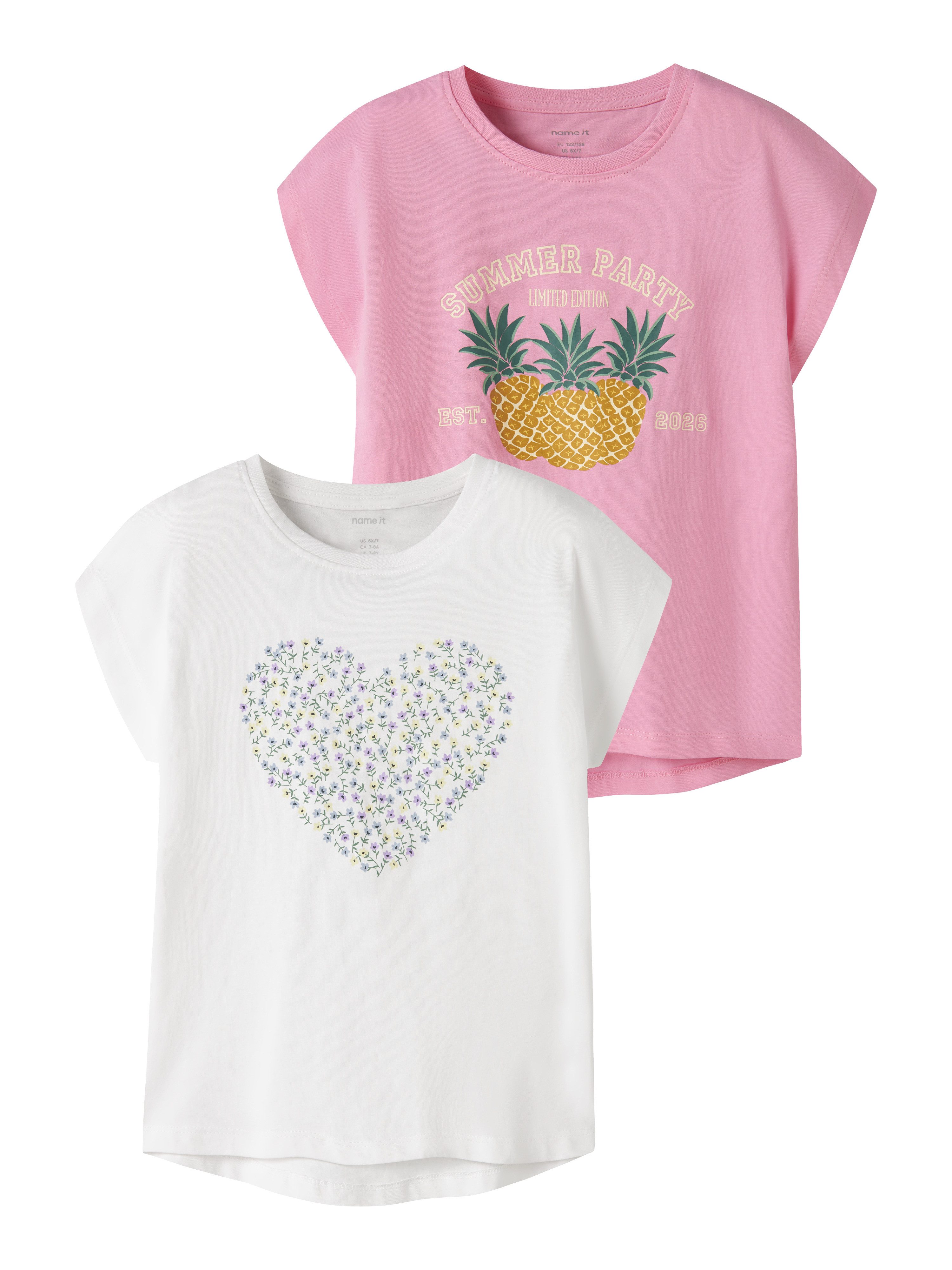 Name It T-Shirt NKFVIGEA 2P CAPSL TOP J (Packung, 2-tlg) Baumwolle, regular fit