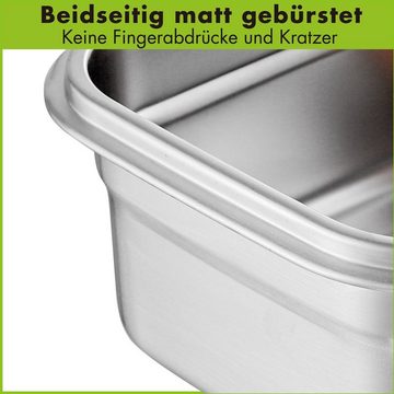 immer Lunchbox Edelstahl Brotdosen-Set "SafeLock" - plastikfreie und robuste Lunchbox, Edelstahl 18/8, mit Innenteiler