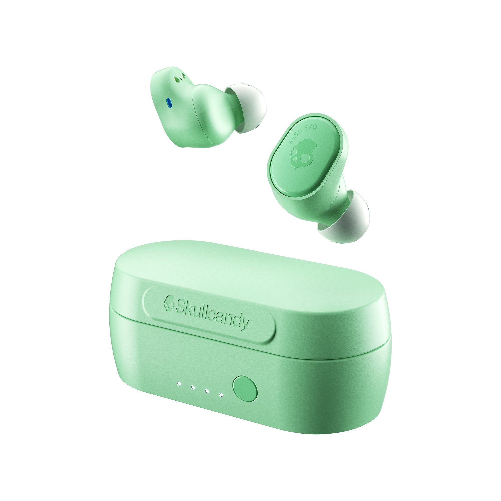 Skullcandy Headset Sesh EVO True Wireless wireless In-Ear-Kopfhörer (True Wireless über Bluetooth® 5!, Rapid Charge: 10 Minuten = 2 Stunden!, Schweiß-, wasser- und staubresistent (IP55)!, Ohrhörer Steuerung von Anrufen, Musik, Lautstärke!, Funktion zum Aktivieren des Sprachassistenten!, Keine, Wireless) grün