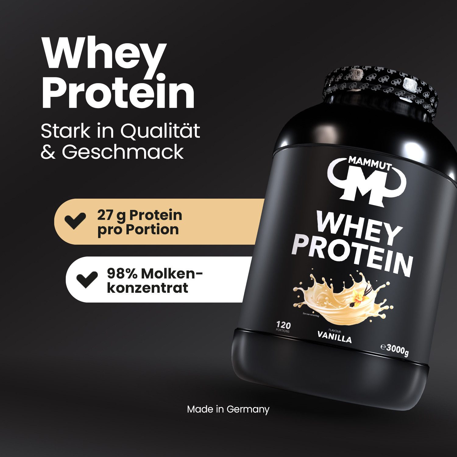 Mammut Nutrition Whey Protein - 3000 g Dose Pulver, 3000 g