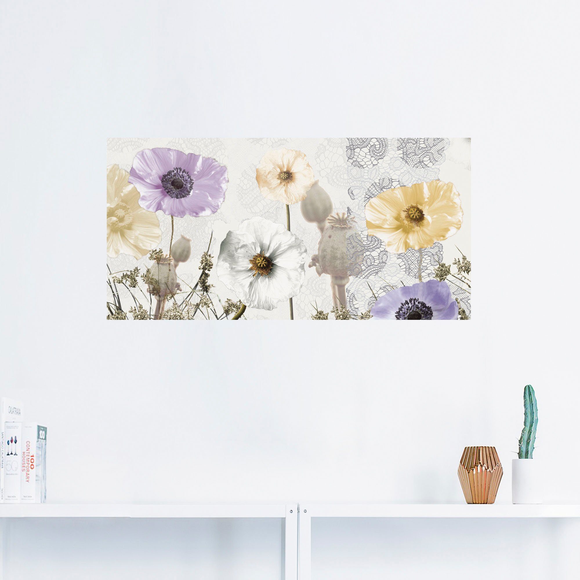 Artland Wandbild Glänzende Mohnblumen, Wandaufkleber Poster als Alubild, oder St), versch. in Leinwandbild, Größen (1 Blumen
