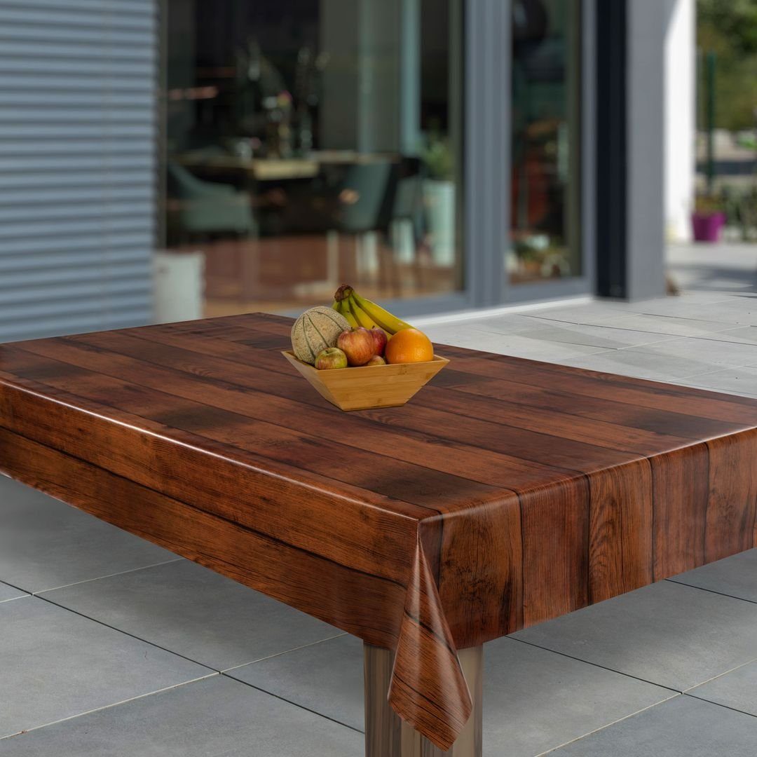 laro Tischdecke Wachstuch-Tischdecken Abwaschbar Holzoptik Braun günstig online kaufen