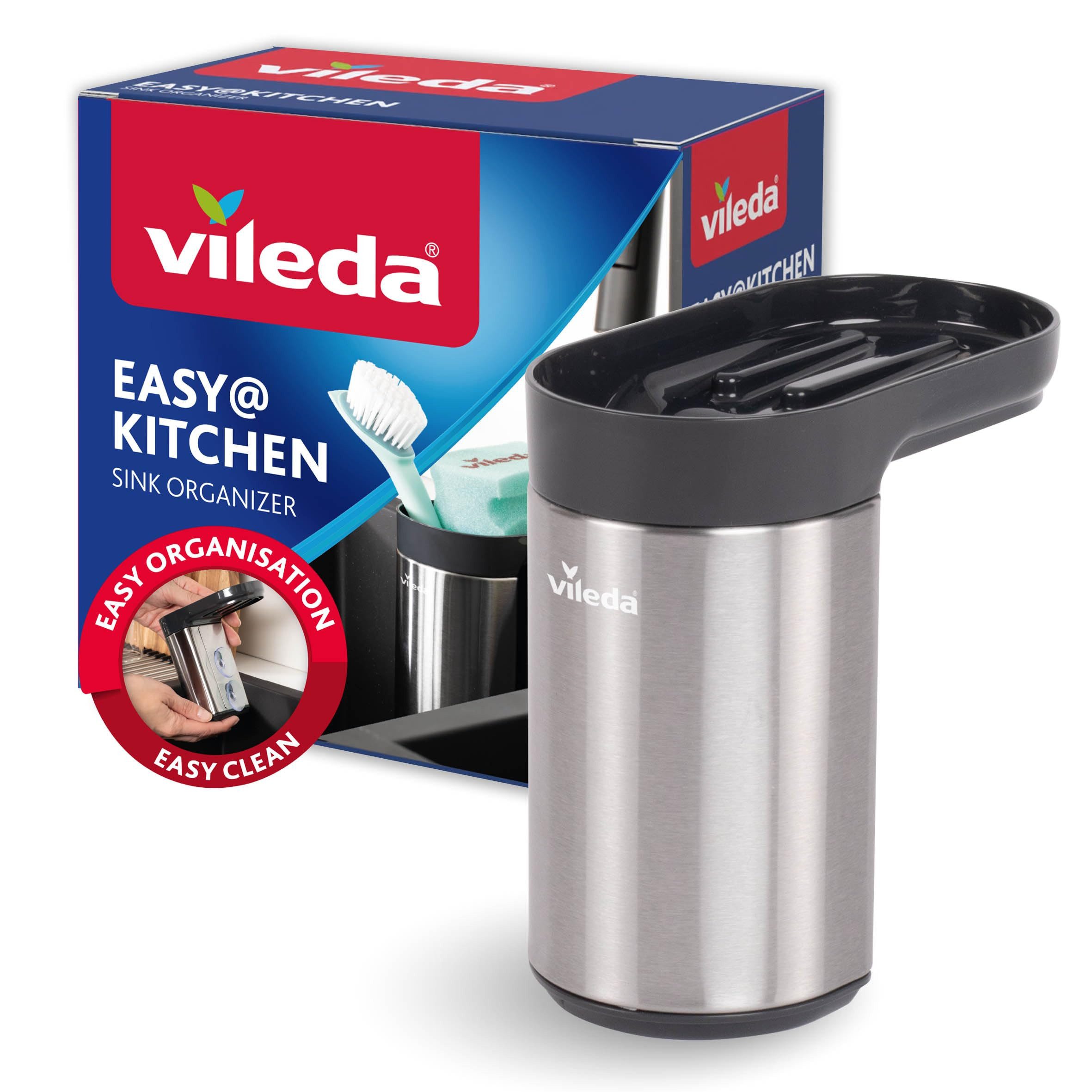 Vileda Küchenorganizer-Set Schwammhalter Spülbecken Edelstahl