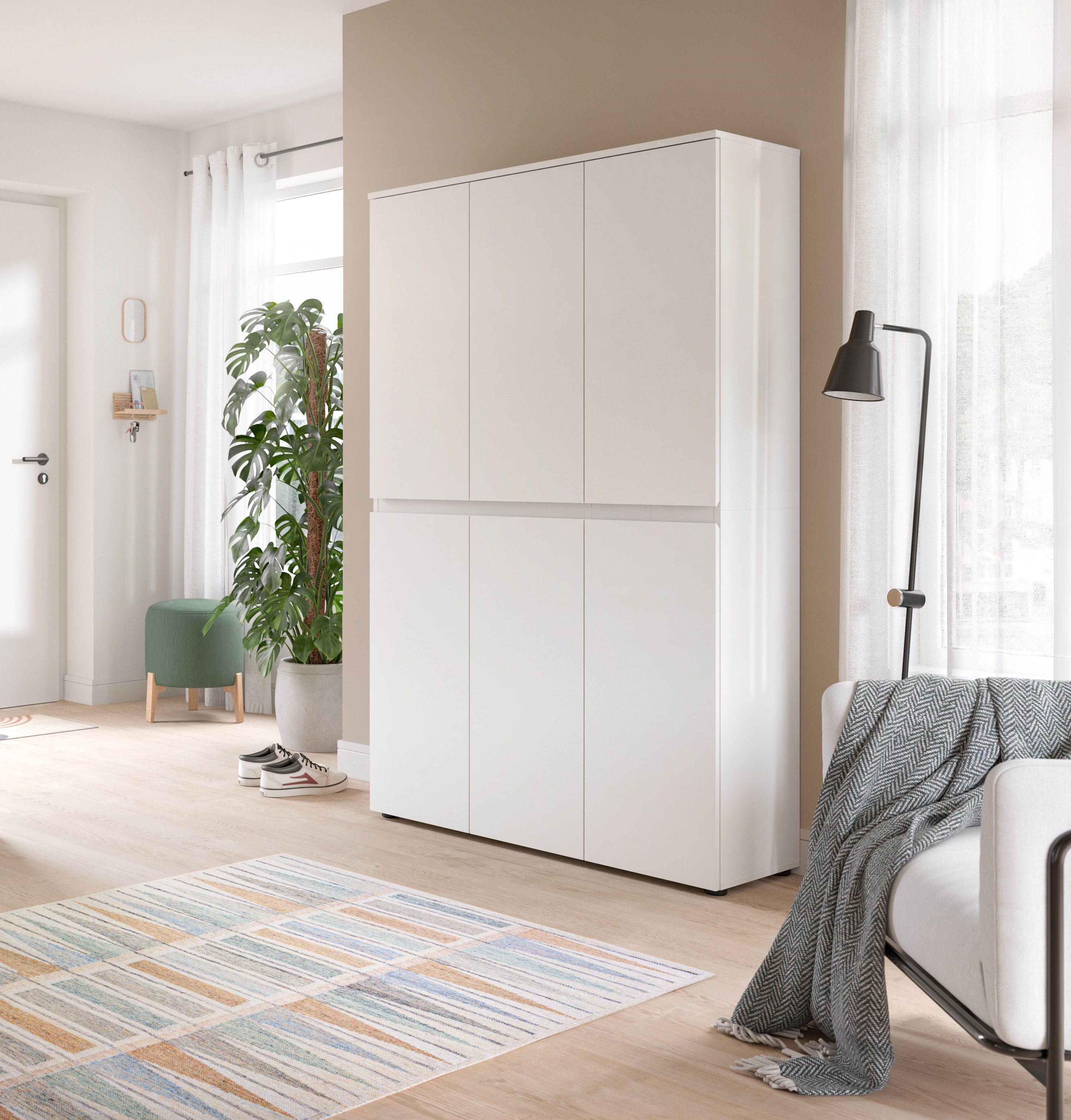 Home affaire Mehrzweckschrank CIPELA (1-St) BxH:105x175 cm, viel Stauraum, variable Einlegeböden, Kleiderstange