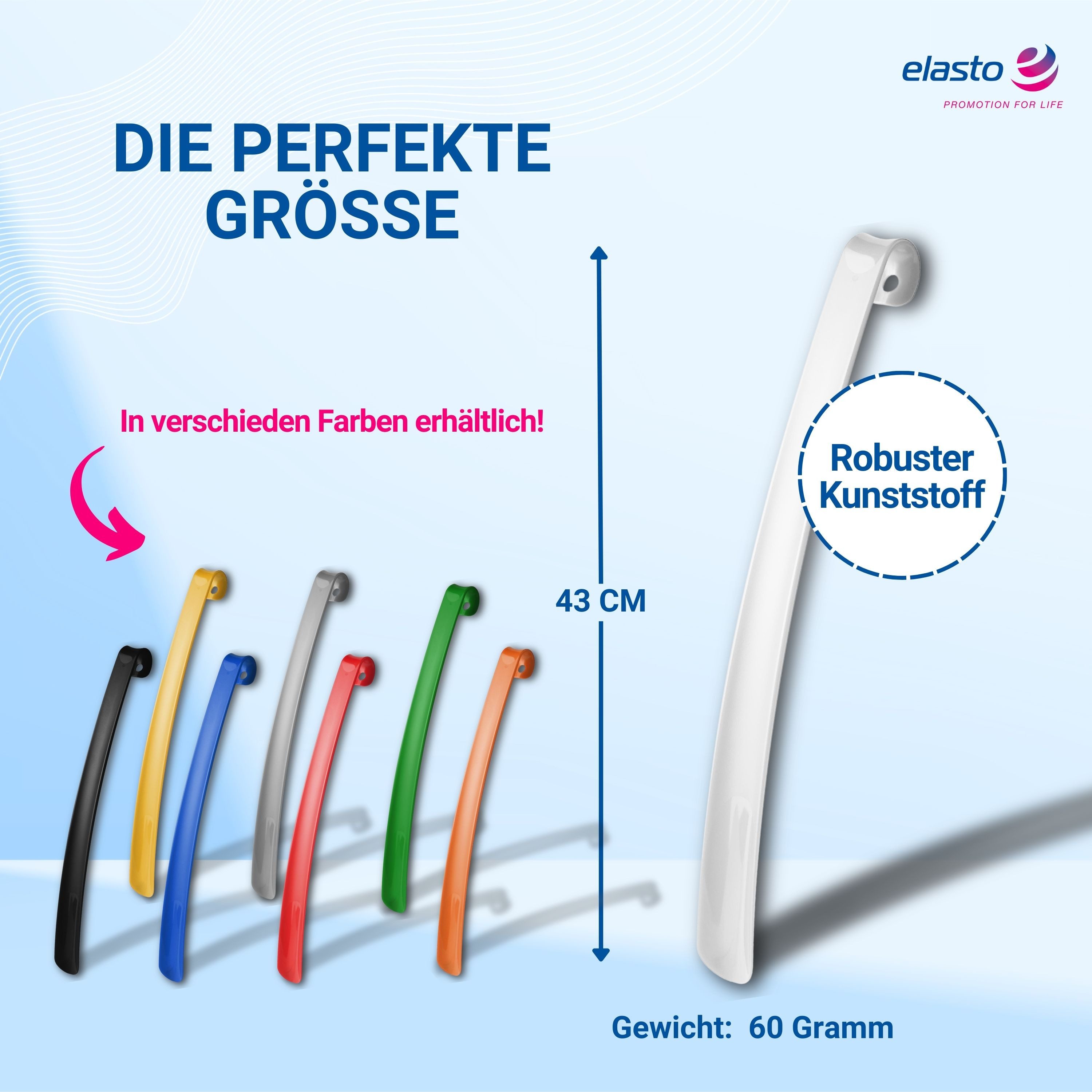 elasto Schuhlöffel Langer Schuhanzieher mit praktischer Öse zum Aufhängen – Bild 4 von 5