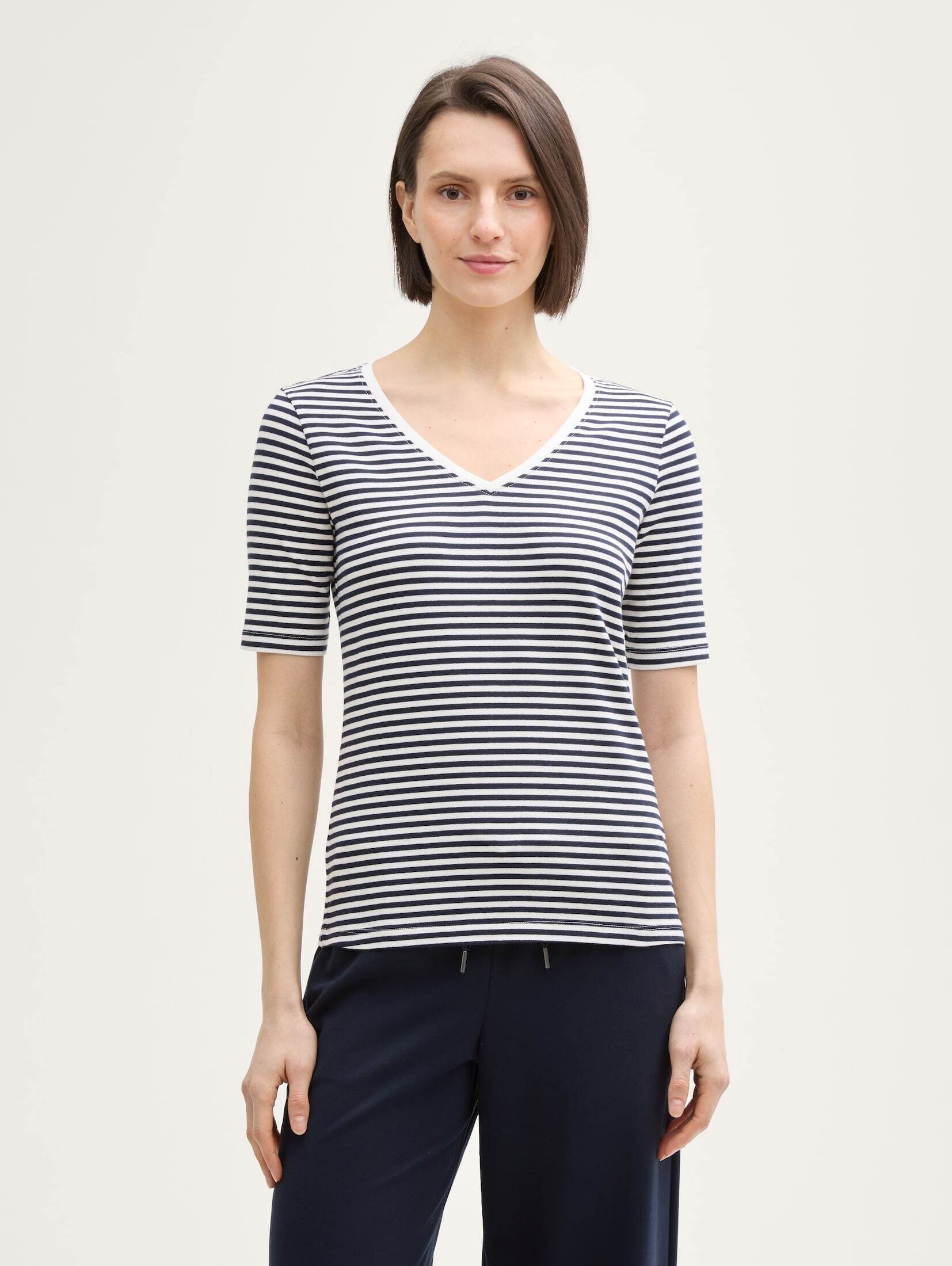 TOM TAILOR T-Shirt T-Shirt mit V-Ausschnitt günstig online kaufen