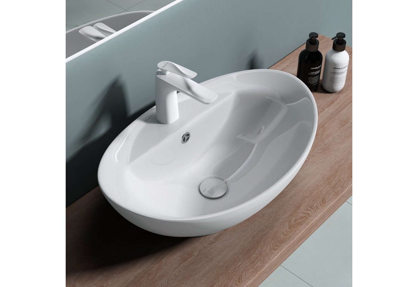Thumbnail - doporro Waschbecken Aufsatzwaschbecken Waschschale Waschbecken Keramik Brüssel302