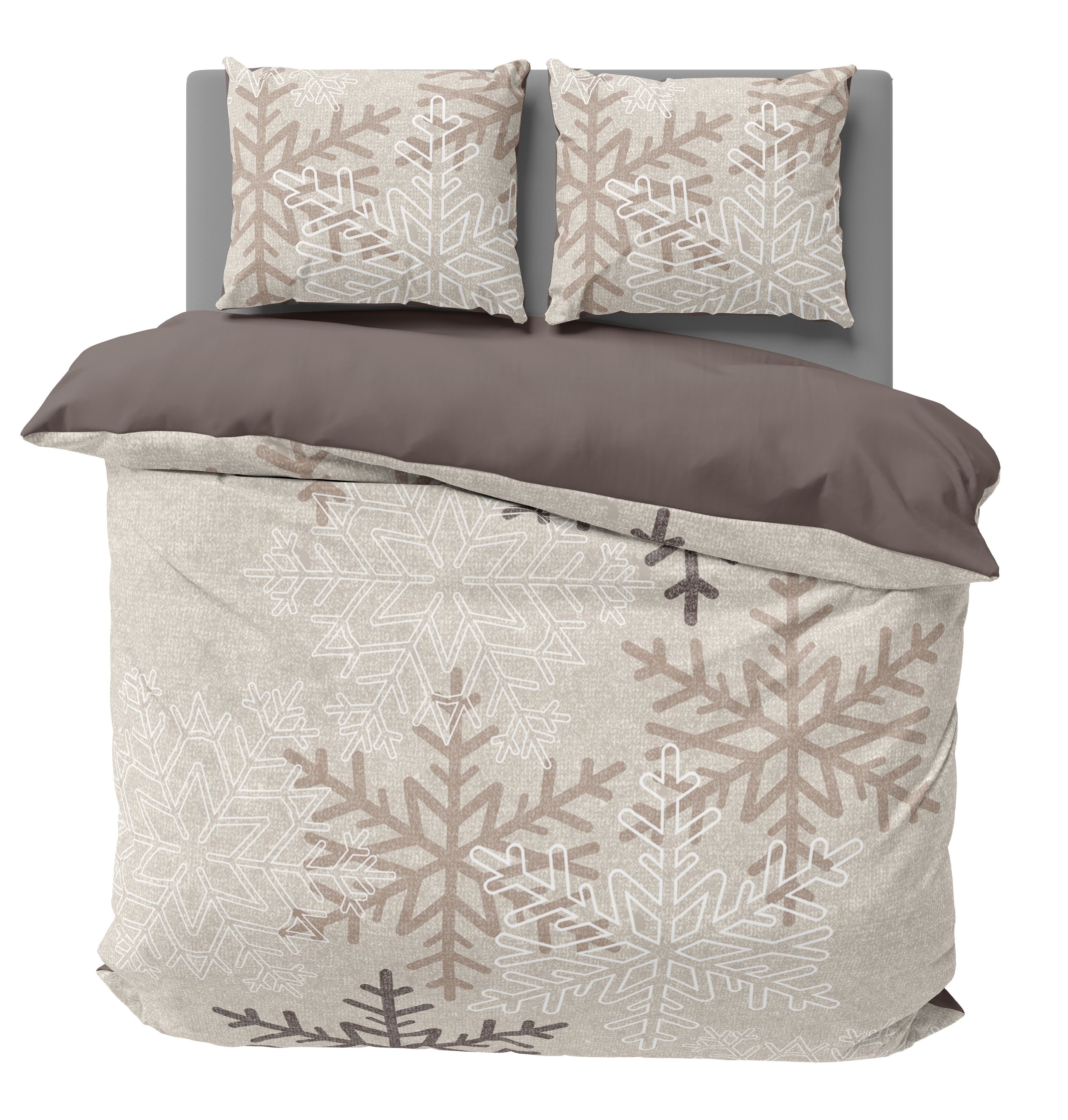 One Home Bettwäsche Winter Snowflakes, Biber, günstig online kaufen