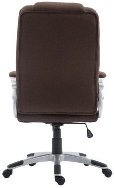 TPFLiving Bürostuhl Texum 2 mit bequemer Rückenlehne - höhenverstellbar und 360° drehbar (Schreibtischstuhl, Drehstuhl, Chefsessel, Bürostuhl XXL), Gestell: Kunststoff silber - Sitz: Stoff braun