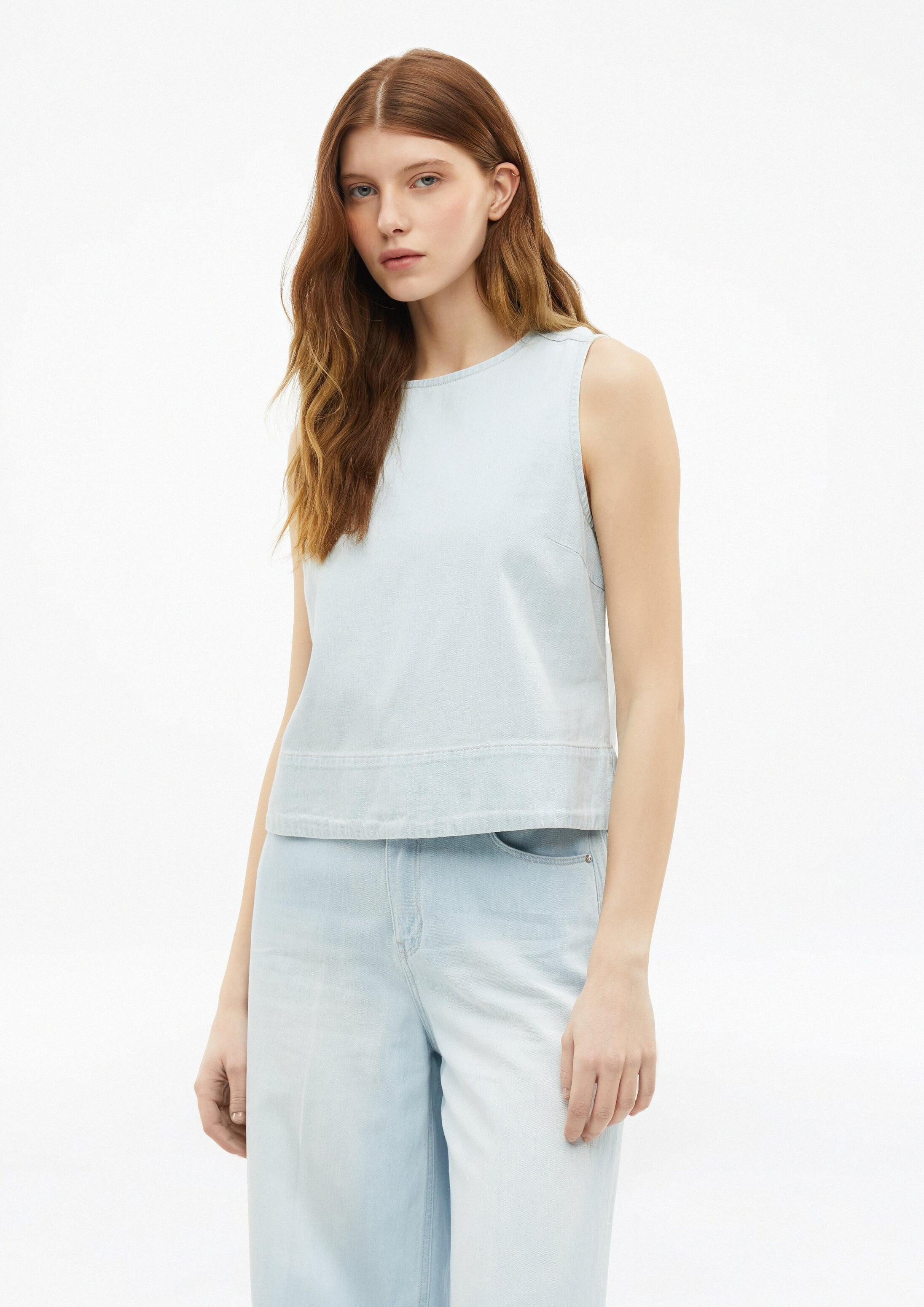 s.Oliver Blusentop Bluse Denim-Top aus Leinenmix