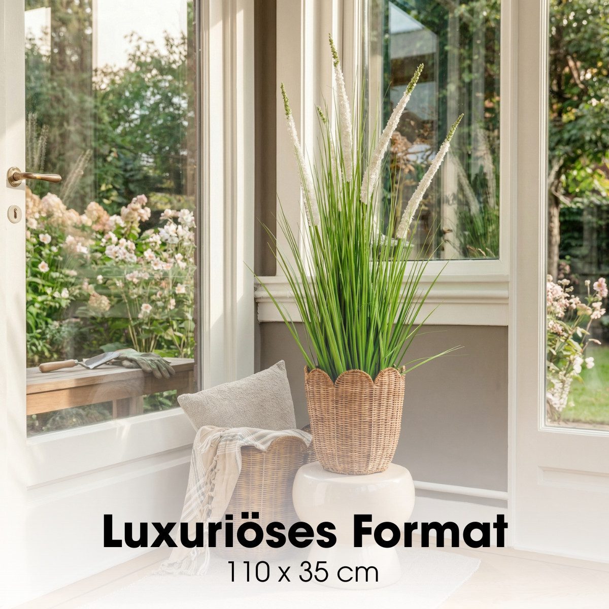 Kunstpflanze Mica Decorations Eremurus – H110 x Ø35 cm – Grün, Weiß, Mica Decorations, Höhe 110 cm – Bild 4 von 5