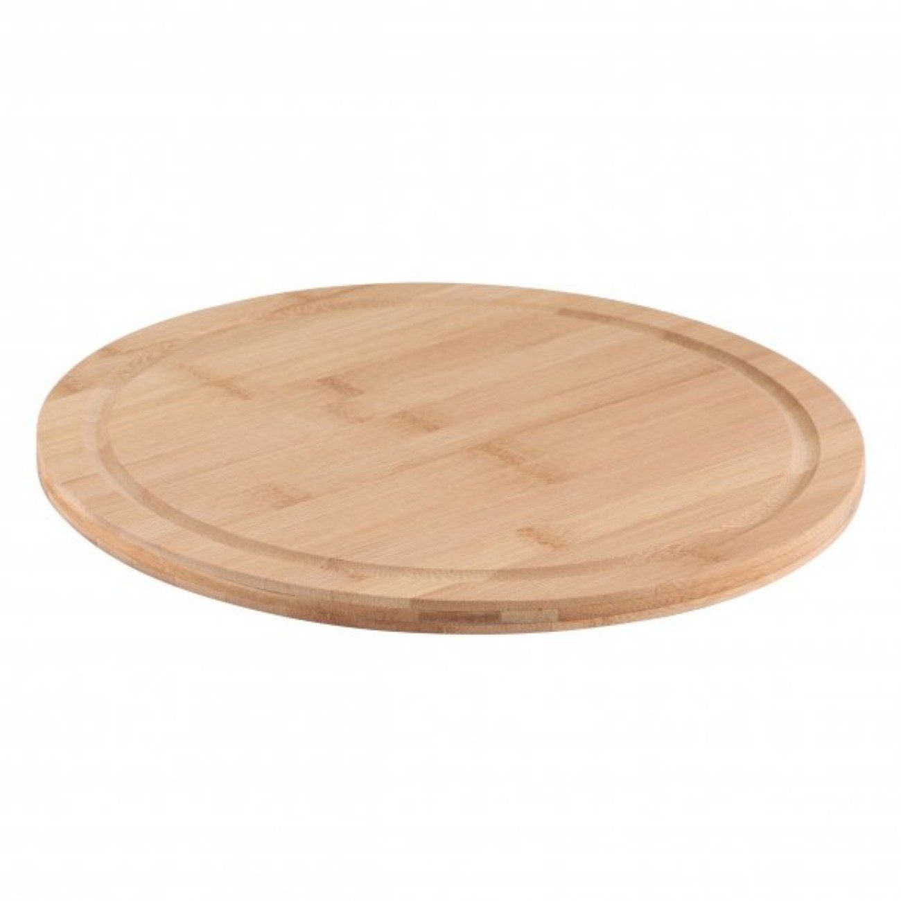 axentia Schneidebrett mit Saftrille ø30 cm, (1-St), Fleischteller aus Bambus