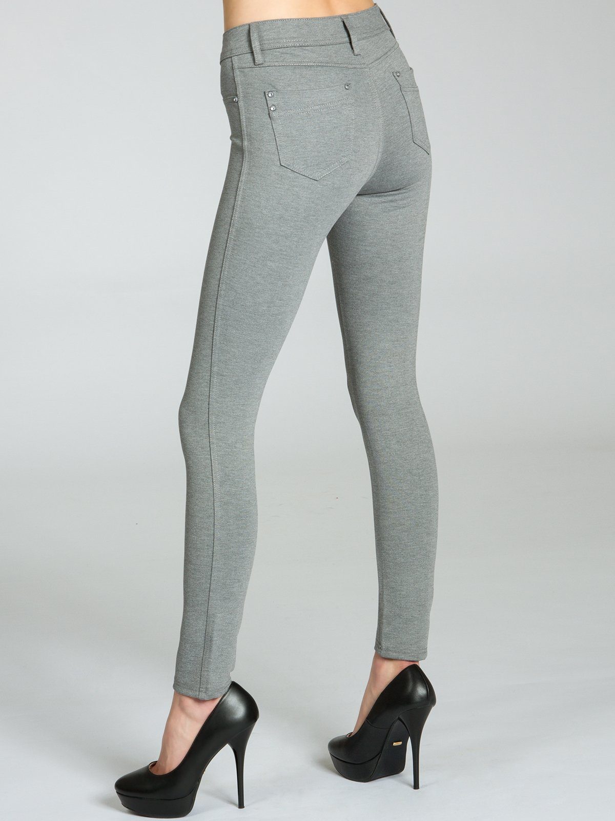 Caspar Damen Leggings HLE008 - Stretch Bequem Unifarben Schwarz