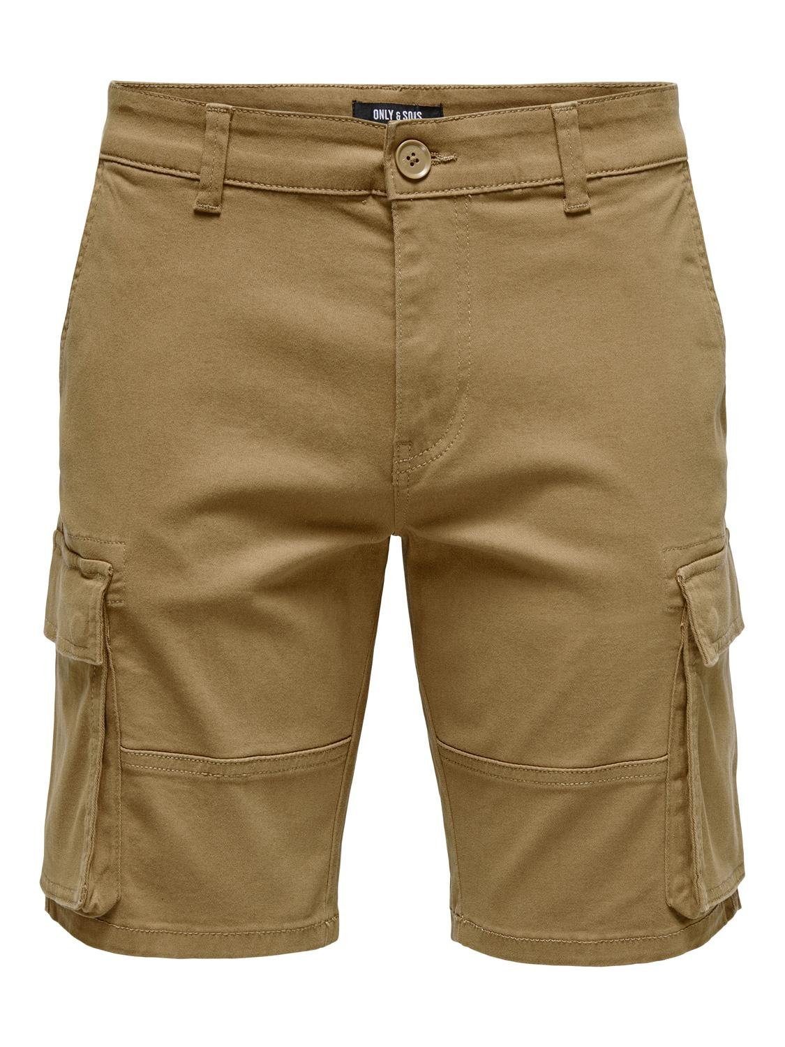 ONLY & SONS Cargoshorts Cargo Shorts Pants Lässige Sommer Hose 7345 in Braun