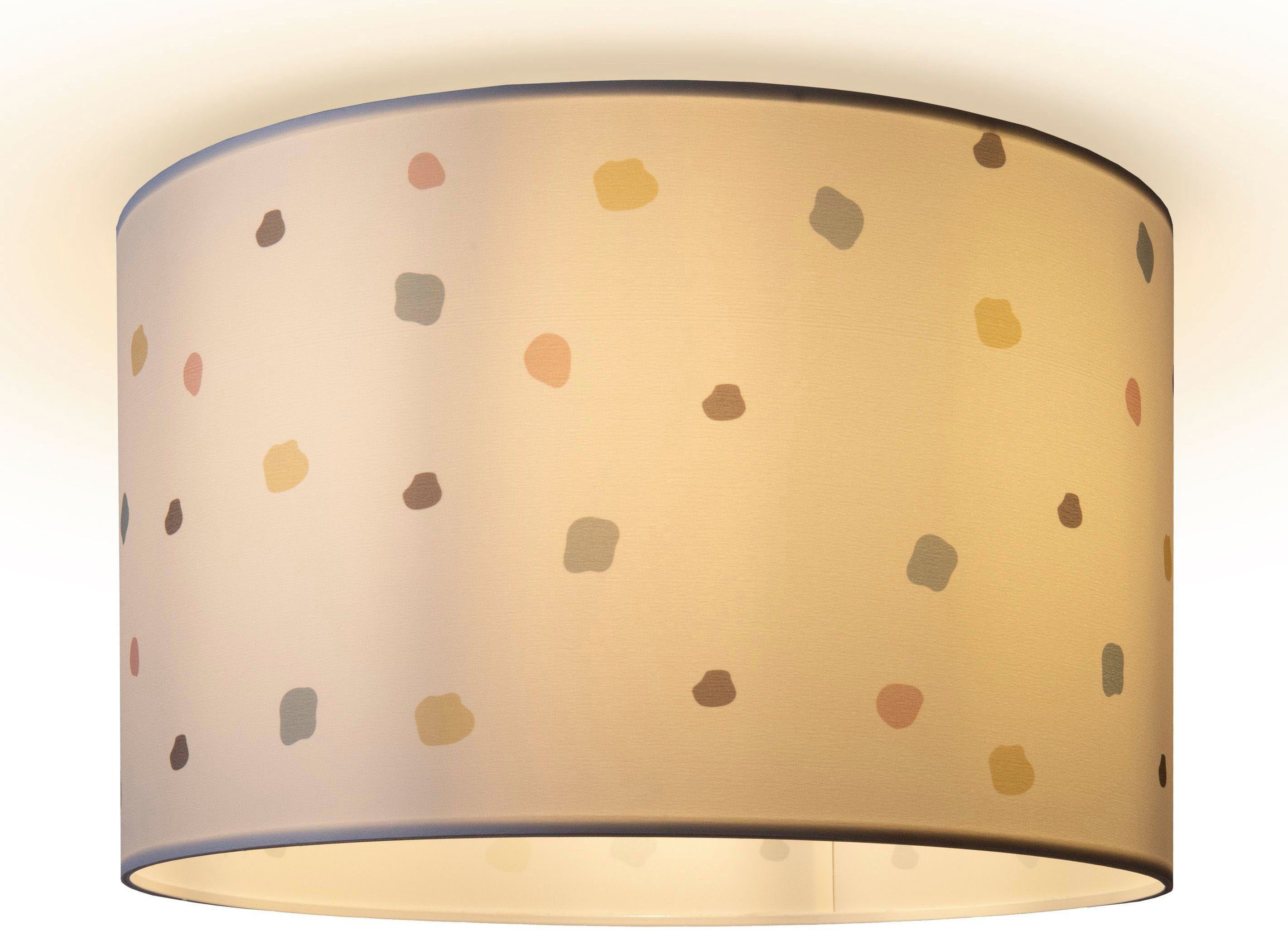 Wohnzimmer Lampenschirm Deckenleuchte Leuchtmittel, Hugo Retro Paco Bunt Stofflampe Home Dots, Punkte Deckenleuchte ohne