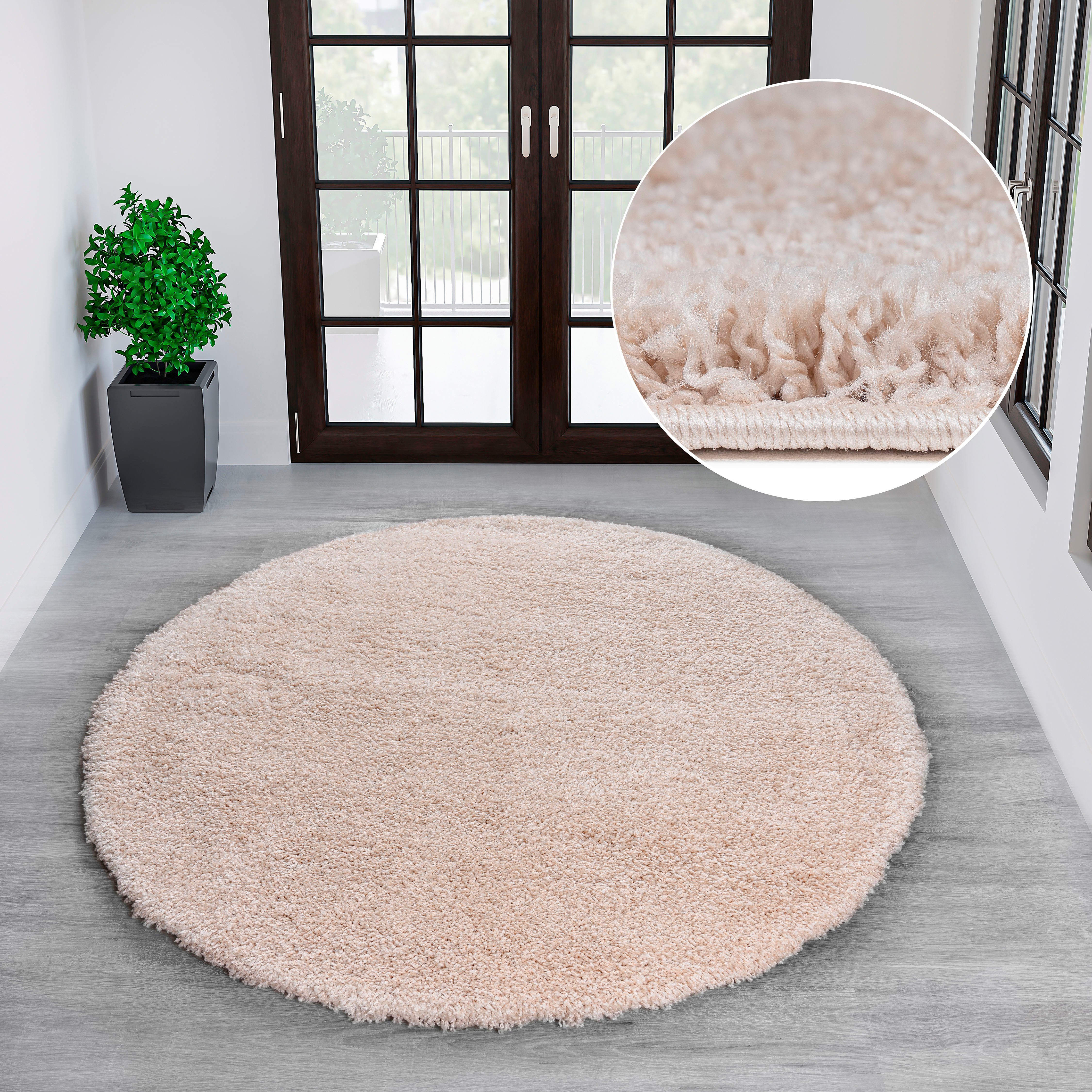 OTTO home Hochflor-Teppich Viva Shaggy, in Standard- und Premium-Qualität, 30 mm oder 45 mm Höhe, rund, Uni Farben, einfarbig, weich, kuschelig, Läufer, Kundenliebling