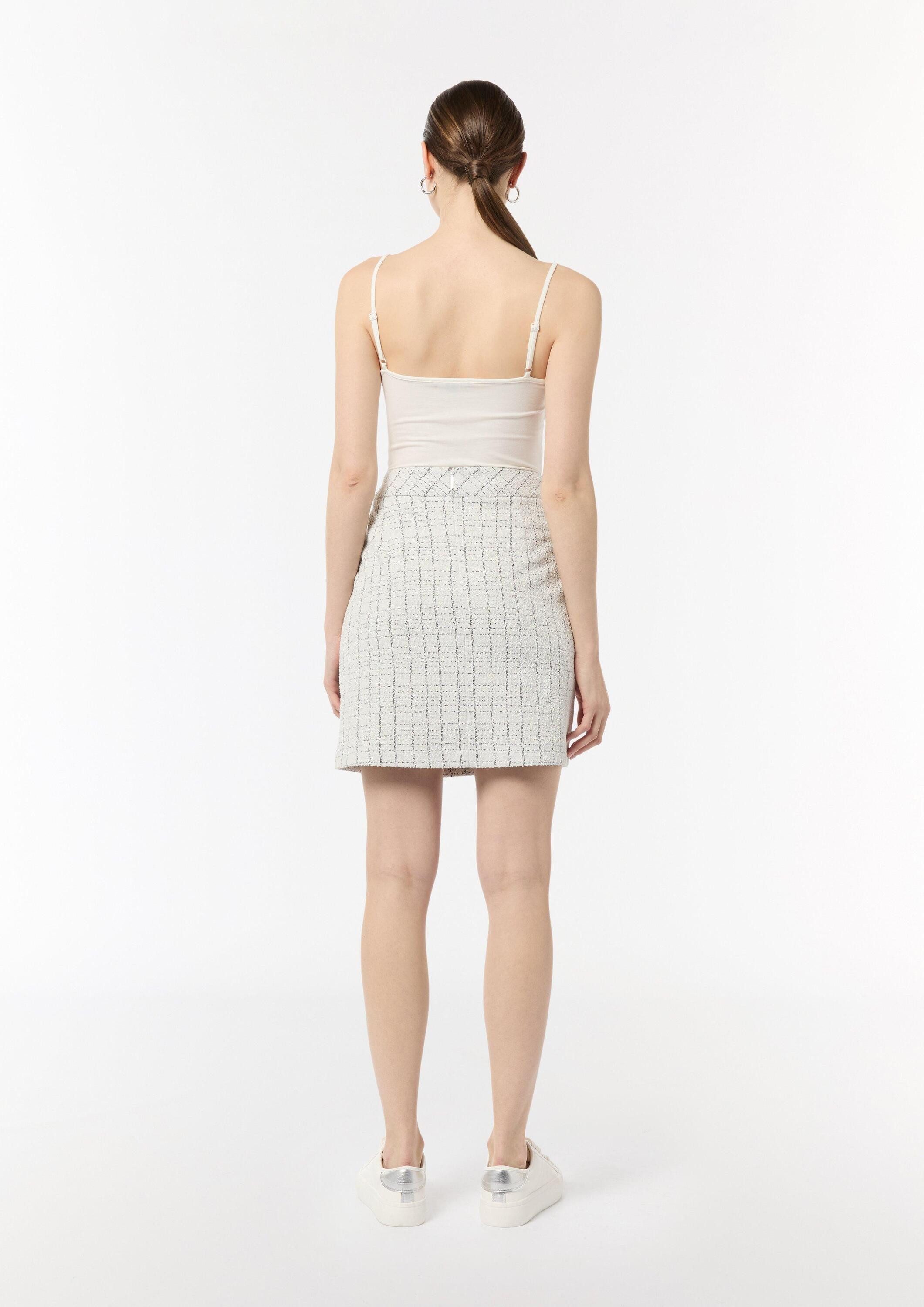 comma Minirock Rock Bouclé-Jerseyrock mit Metallic-Garn