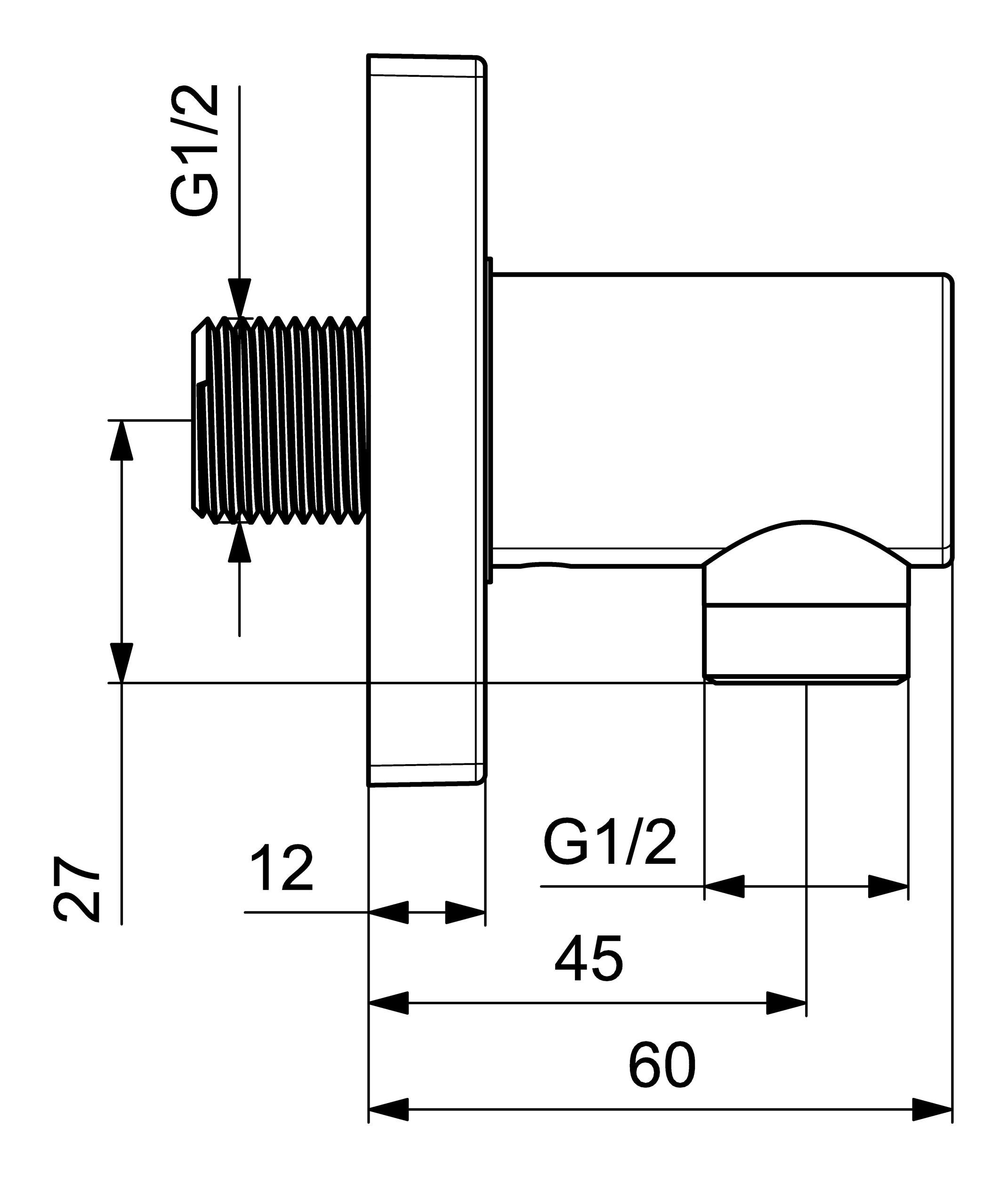 Thumbnail - HANSA Wandanschlussbogen, Rosette quadratisch 75 x 75 mm