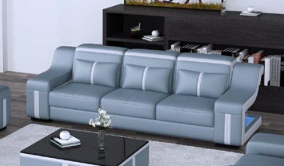 JVmoebel Sofa Dreisitzer Designer Sofa Couch 3 Sitz Polster Leder Couchen Big Sofas, Made in Europe