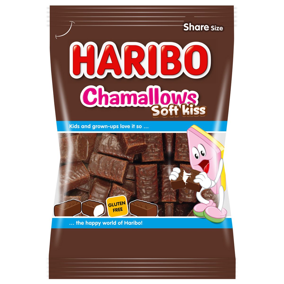 HARIBO Süßigkeit, Haribo Chamallows Soft Kiss Schokolierter süsser Schaumzucker 200g