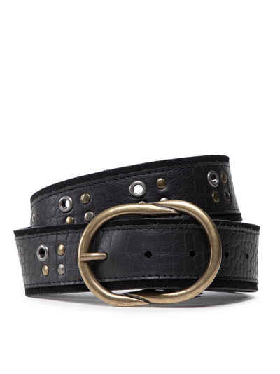pieces Gürtelriemen Damengürtel Pcnina Leather Jeans Belt Fc 17127691 Black/Croco Embo