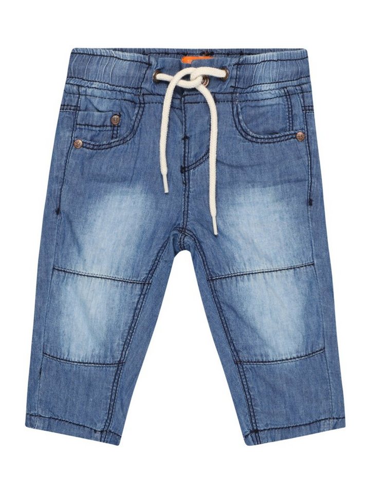 STACCATO Regular-fit-Jeans (1-tlg), Abgesteppter Saum/Kante