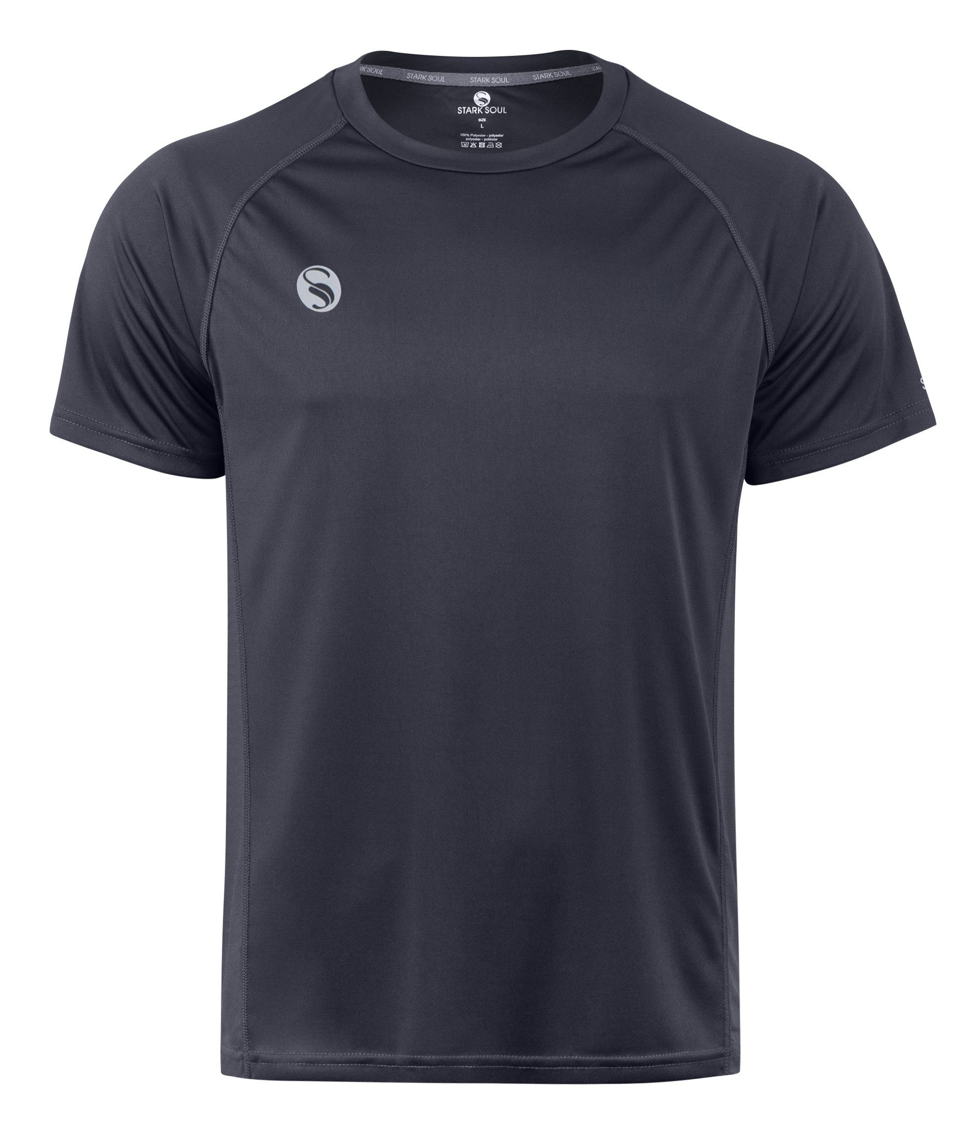 Stark Soul® Funktionsshirt Sportshirt, Fitness T-Shirt "Reflect", Kurzarm Funktionsshirt mit seitlichen Mesh-Einsätzen Grau