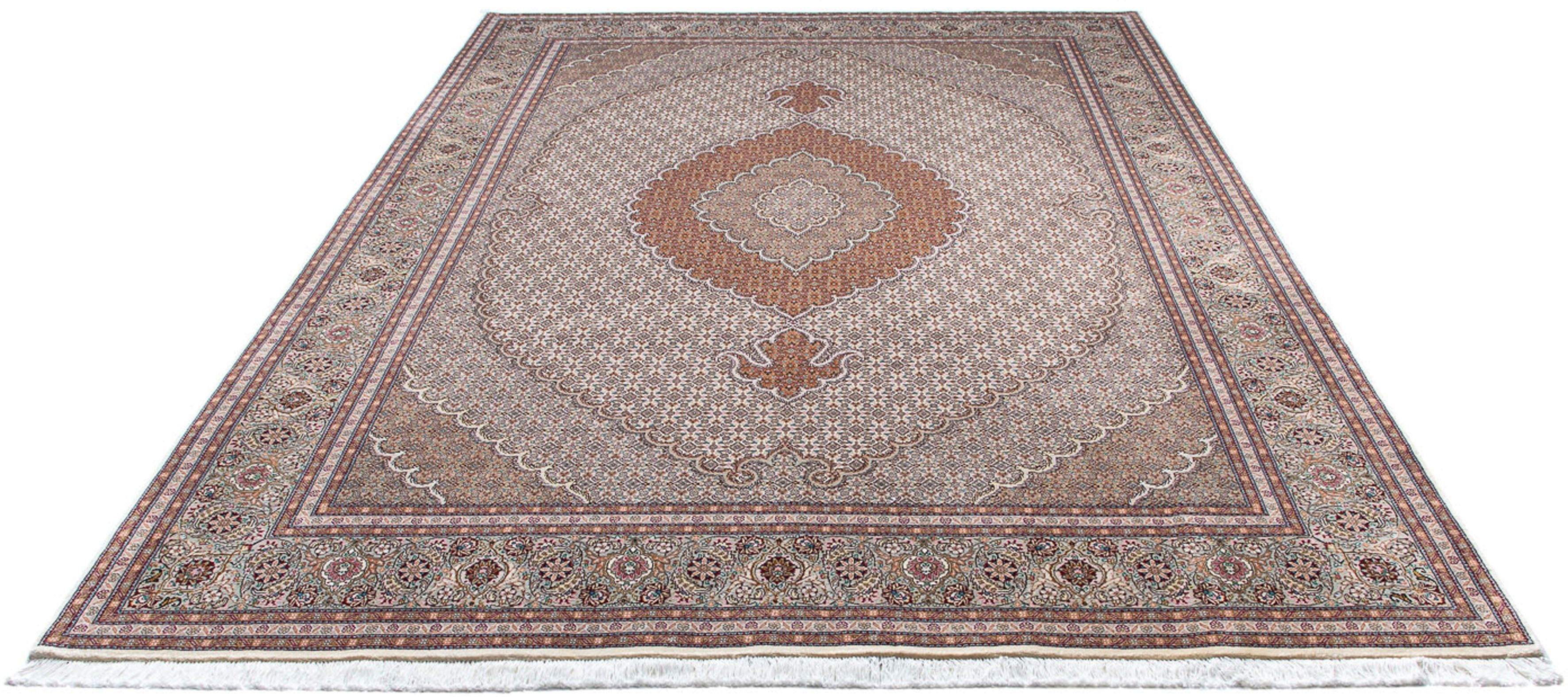 Orientteppich Perser - Täbriz - Royal - 298 x 203 cm - beige, morgenland, rechteckig, Höhe: 7 mm, Wohnzimmer, Handgeknüpft, Einzelstück mit Zertifikat