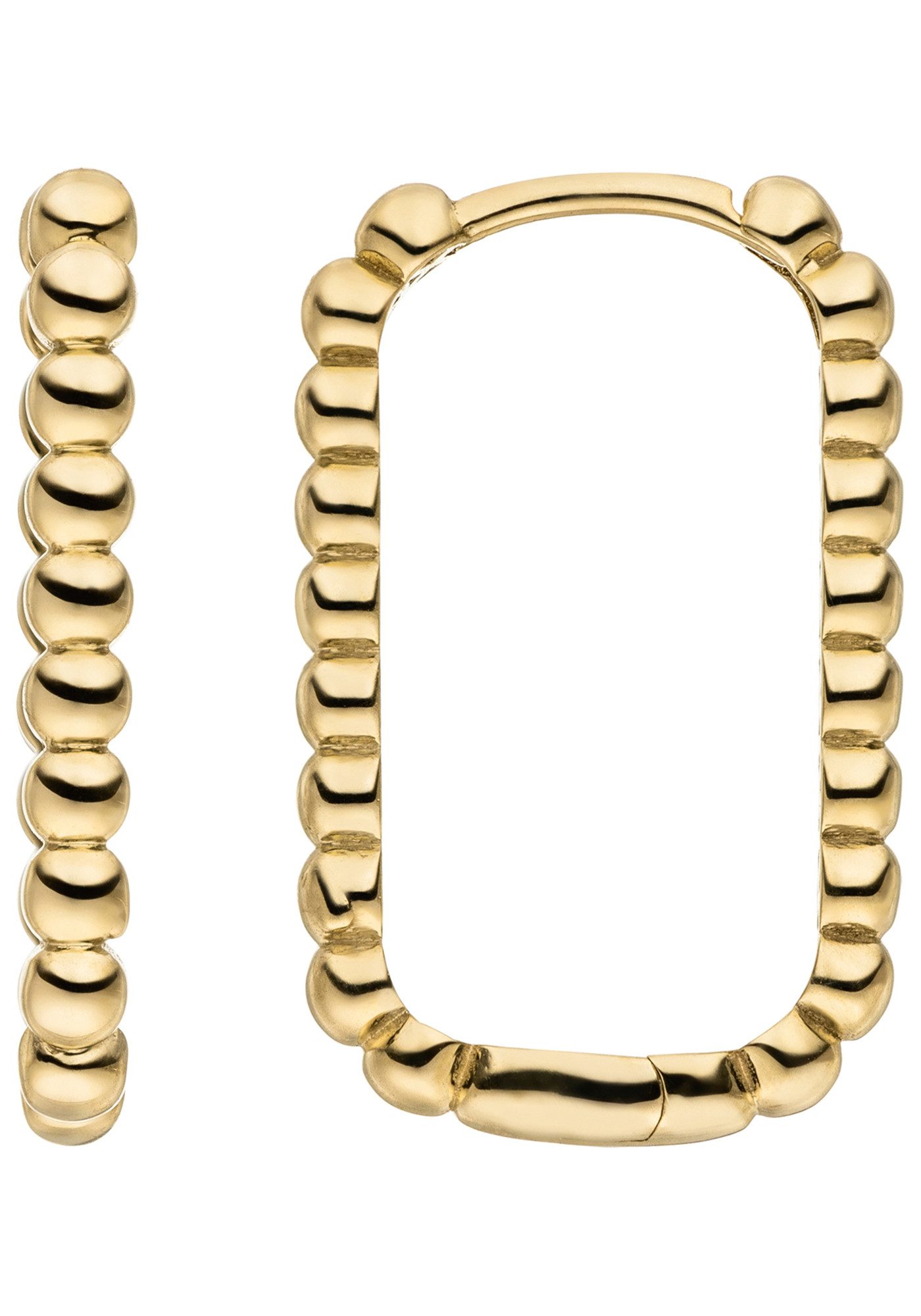 JOBO Paar Creolen Ohrringe abgerundet 21 mm, 8 Karat 333 Gold