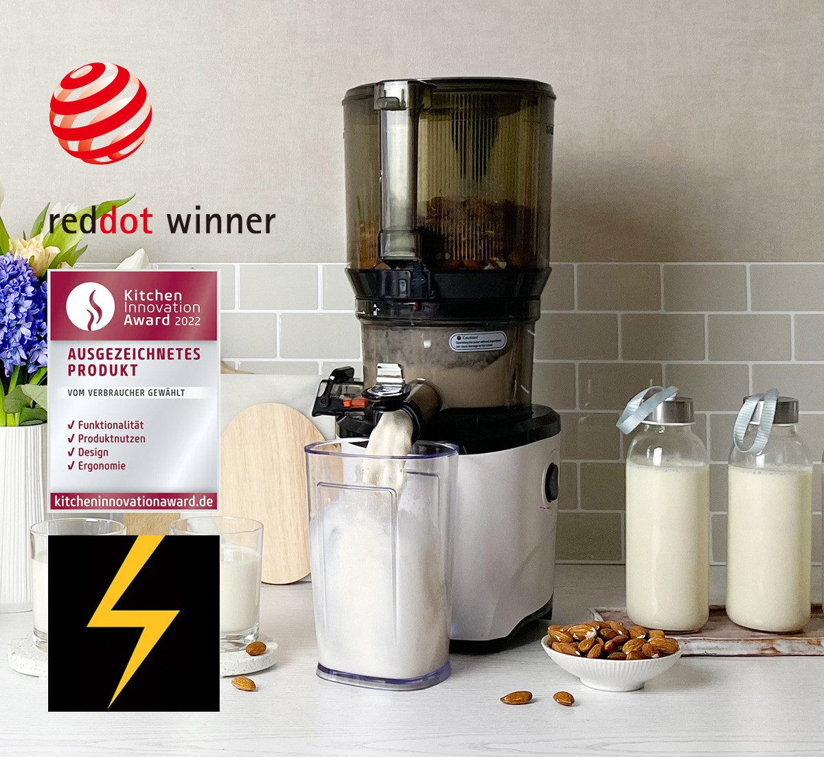 Kuvings Entsafter KUVINGS AUTO10S HANDS-FREE SLOW JUICER (KHS-2571CE)