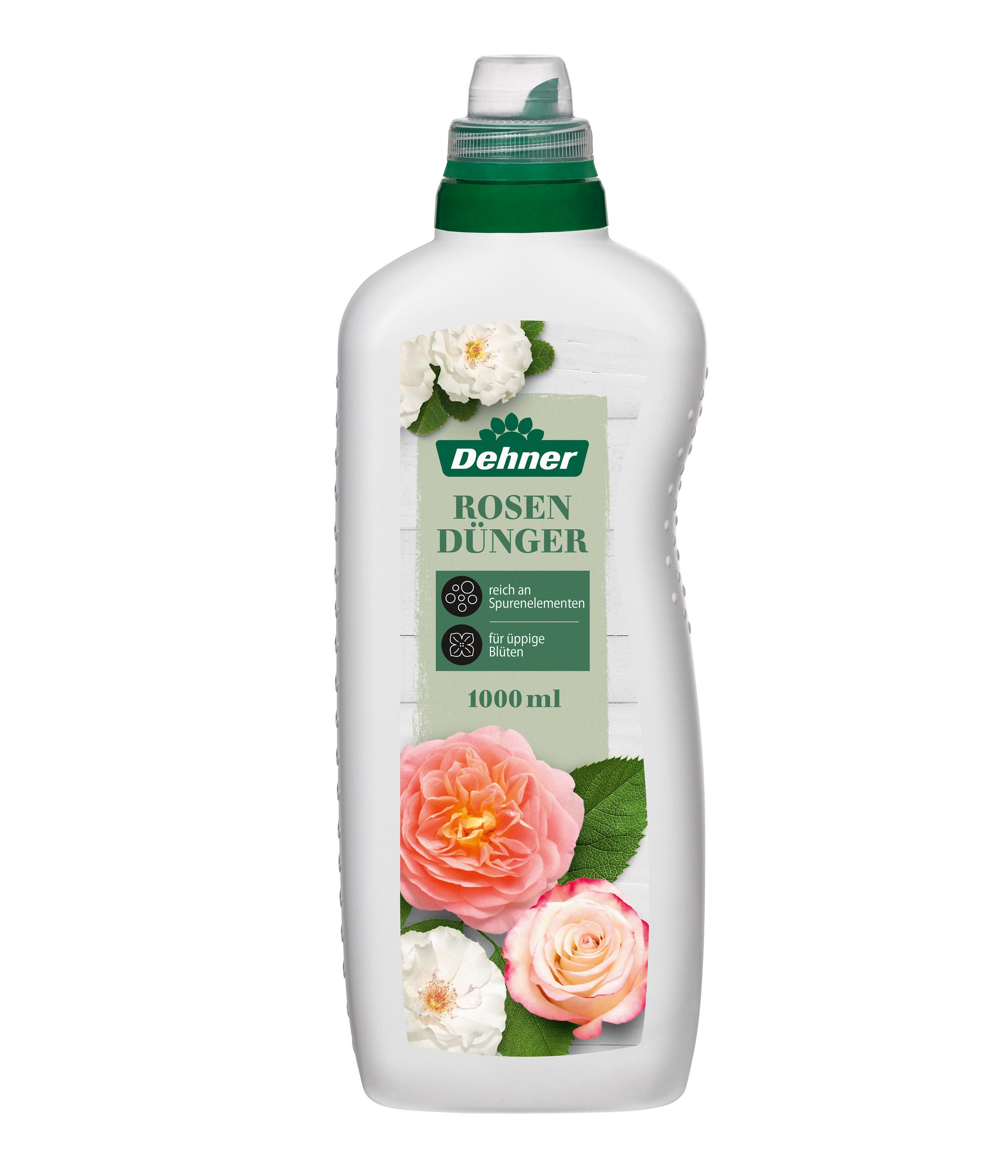 Dehner Gartendünger Rosendünger, hochwertiger NK-Dünger, 1 l, für ca. 150 l, 150 l Gießwasser, Flüssigdünger, organisch mit Spurennährstoffen