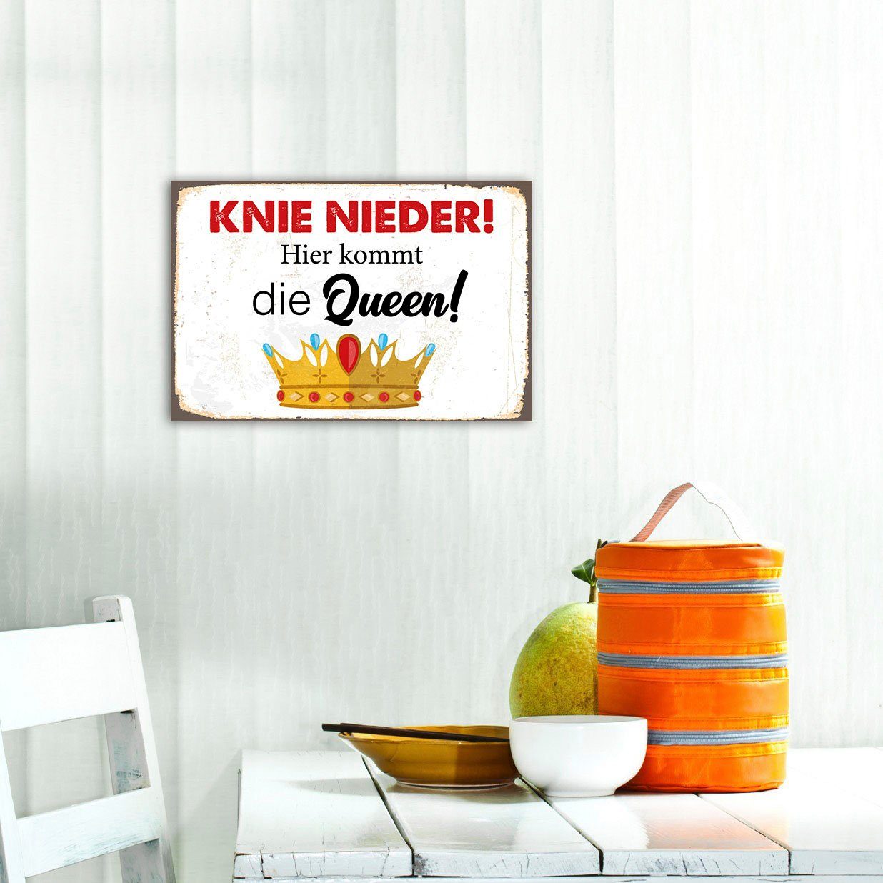 queence Metallbild Queen, Königinnen, Schriftzug, Schriftzüge (1 St), Stahlschilder