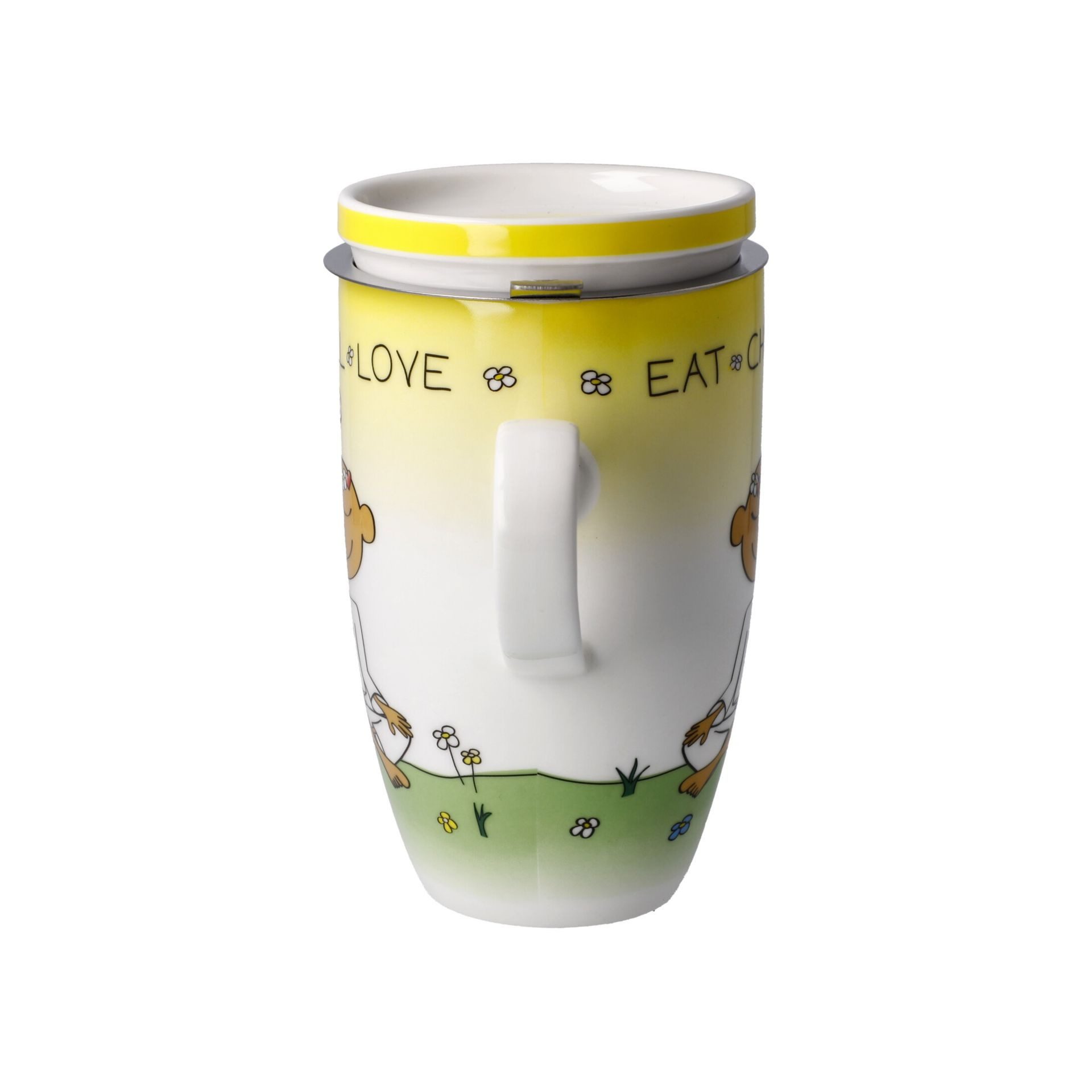 Goebel Tasse Eat Chill Love 8x14x11.5 cm, Porzellan, Spülmaschinengeeignet; Mikrowellengeeignet