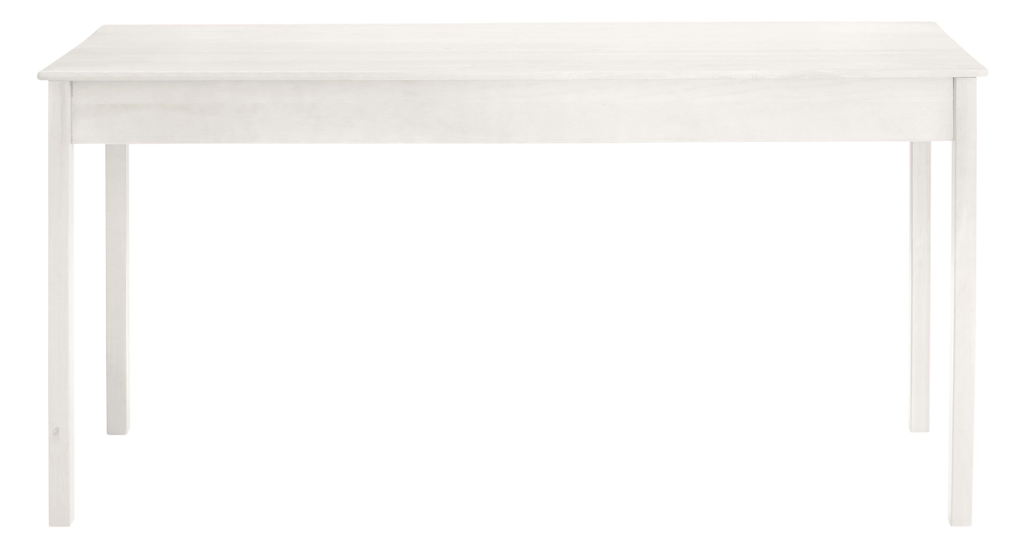 INOSIGN Schreibtisch Gava (1-St), Kiefer massiv, 80 weiß Höhe Griffmulden, cm eingefräste