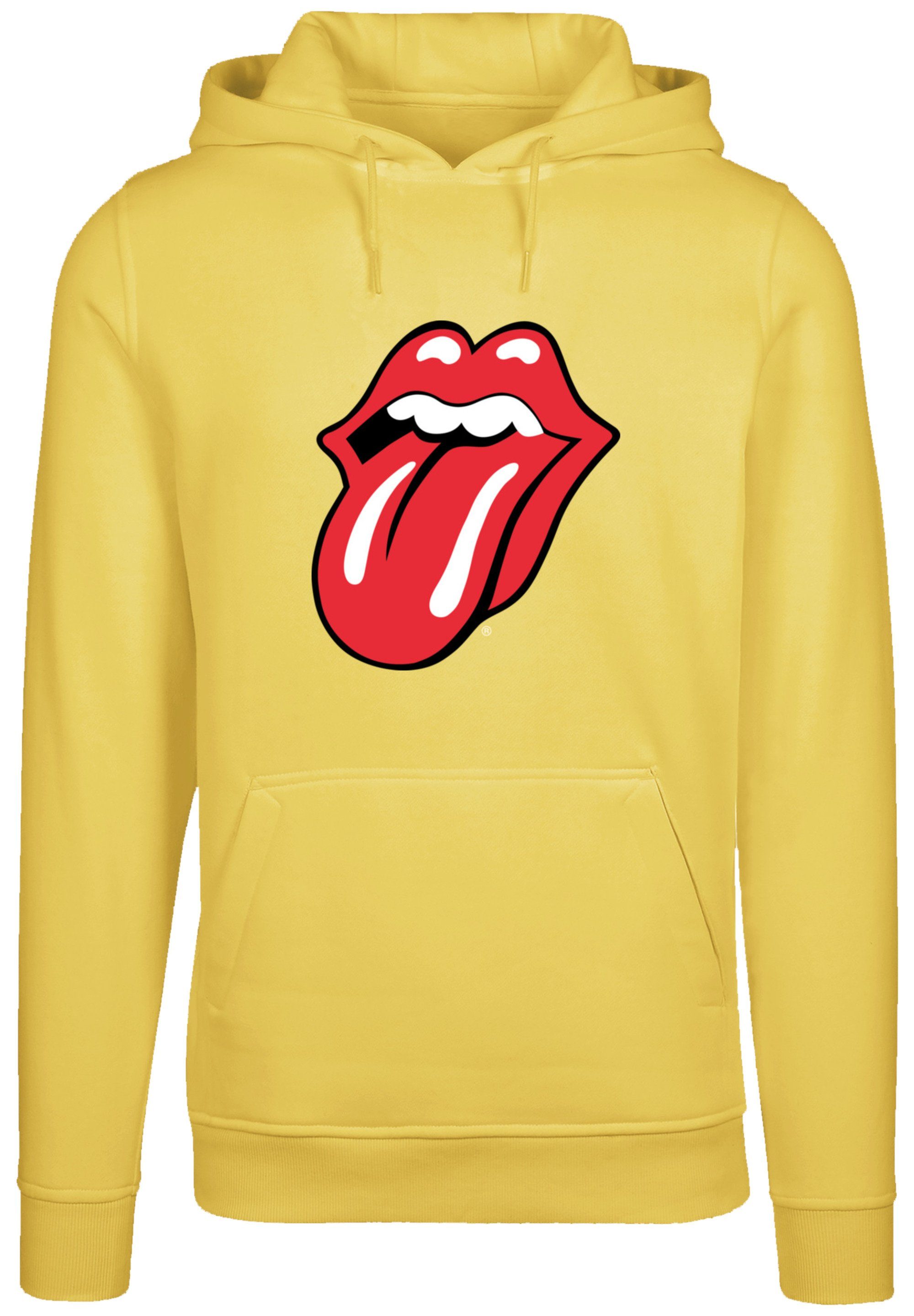 The Band Rock Hoodie, Bequem F4NT4STIC Classic Warm, taxi Zunge yellow Stones Musik Rolling Kapuzenpullover