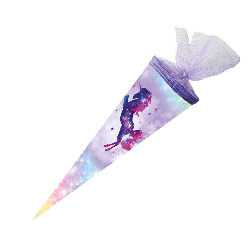 Schultüte Nestler Schultüte Galaxy Unicorn rund mit Tüllverschluss 50cm