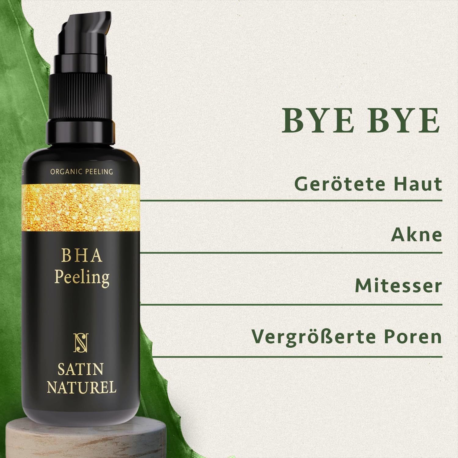 Satin Naturel Gesichtspeeling BHA Bio Peeling, Exfoliant gegen Mitesser, Pickel & unreine Haut, 1-tlg.