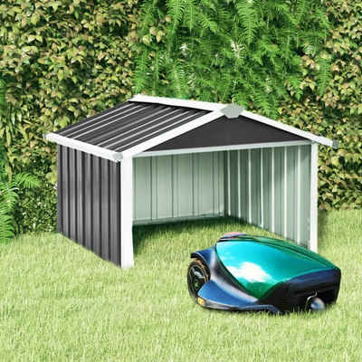 vidaXL Gartenhaus Rasenmäher Garage 92x97x63 cm Verzinkter Stahl Anthrazit