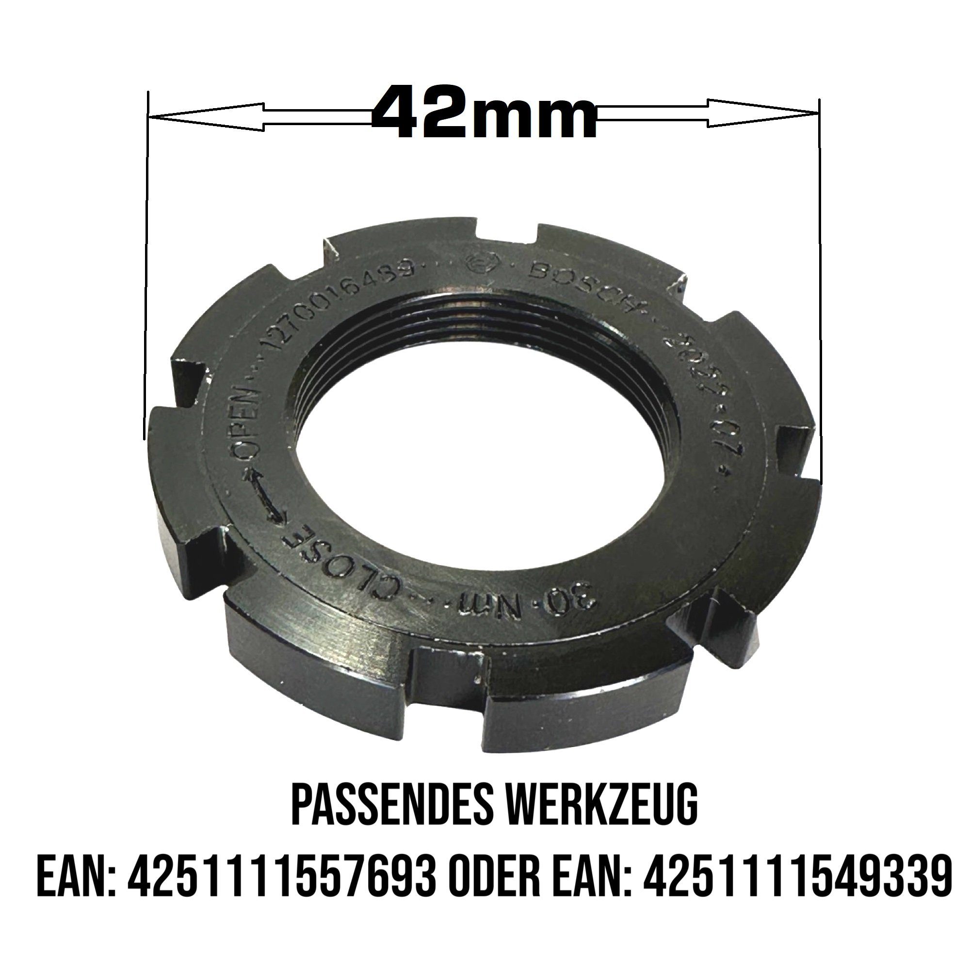 BOSCH Fahrradkurbel Bosch Ebike Motor Kettenblatt Lockring M25x1 ActiveLinePlusPerformance