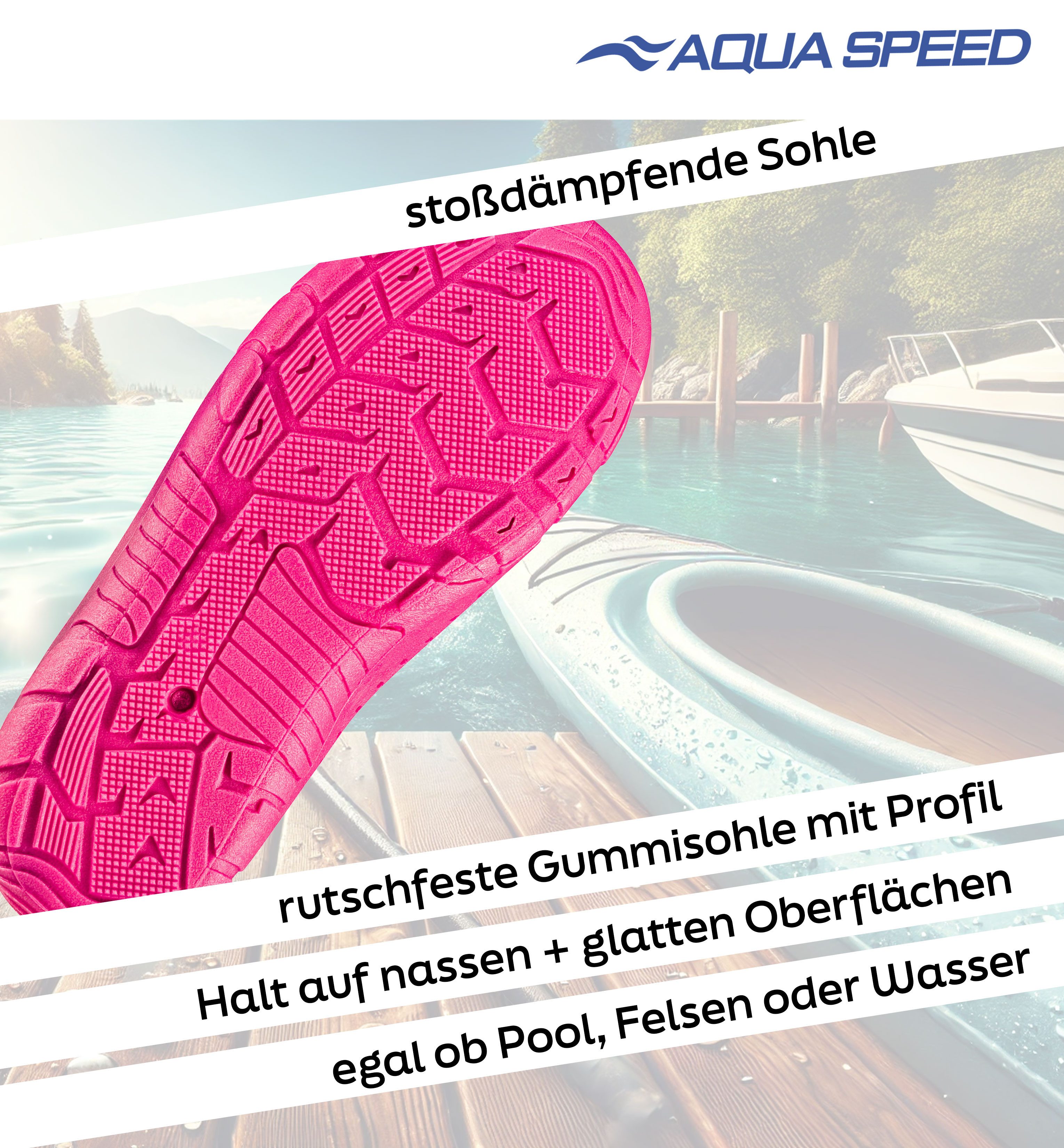 Aqua Speed Flexible Kinder Badeschuhe Gr. 31 – rutschfest & bequem Wasserschuh (Belüftete Kinder-Sommerschuhe – mit extra Grip) Feinmaschiges Obermaterial – Kein Sand oder Schmutz im Schuh