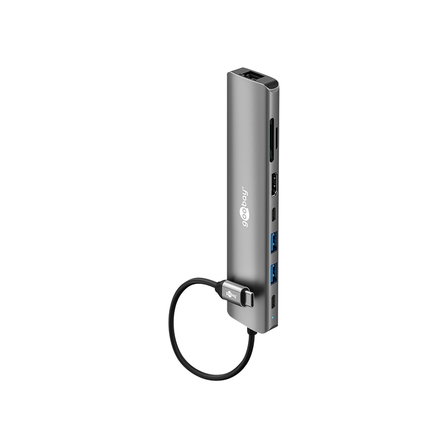 Goobay GOOBAY USB3.2 Hub 79146 Slim 8 Port USB-C auf HDMI/RJ45/USB-C/USB-A 5 USB-Adapter