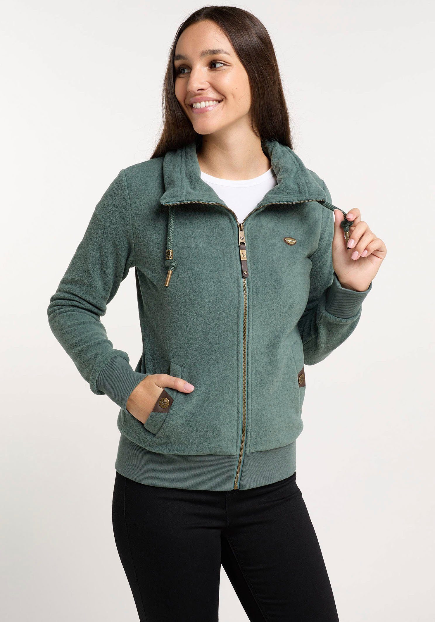 Ragwear Fleecejacke RYLIE FLEECE ZIP GREEN SOLID Fleecejacke PINE