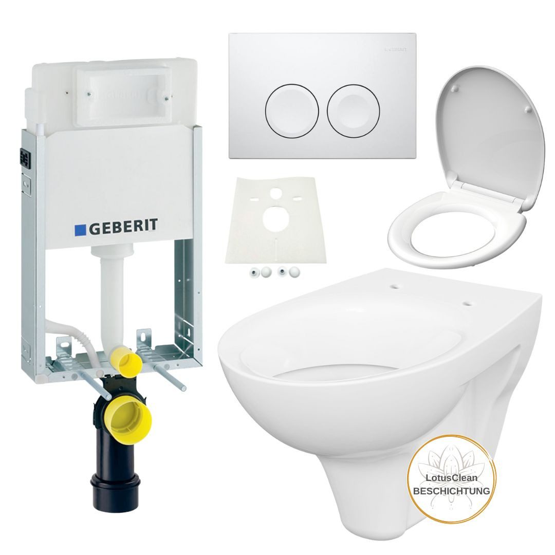 GEBERIT Vorwandelement WC Geberit Spülkasten zum einmauern WC Drückerplatte, Spar-Set