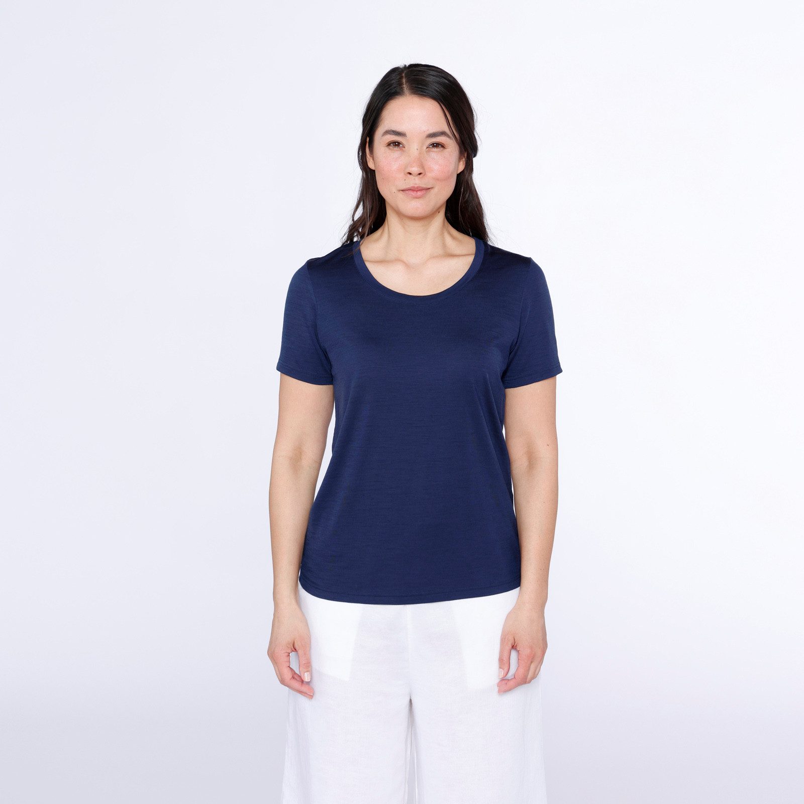 Kaipara - Merino Sportswear Kurzarmshirt URBAN Merino Shirt Damen Kurzarm Regular 150 weiter Ausschnittt (1-tlg) aus reiner Merinowolle Made in Germany