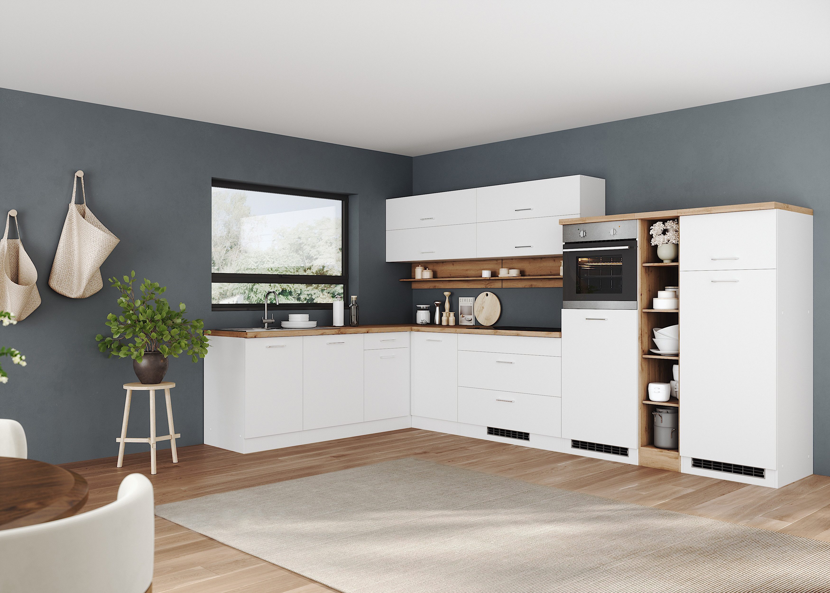 KOCHSTATION Winkelküche KS-Milan, optional mit Muldenlüfter, Stellbr.360/22 günstig online kaufen