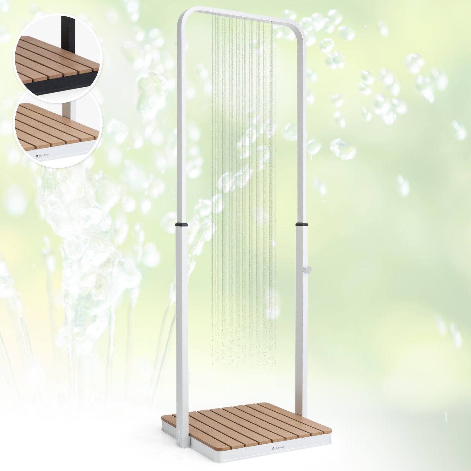 blumfeldt Gartendusche Sumatra Falls SQ Gartendusche WPC Aluminium 70 x