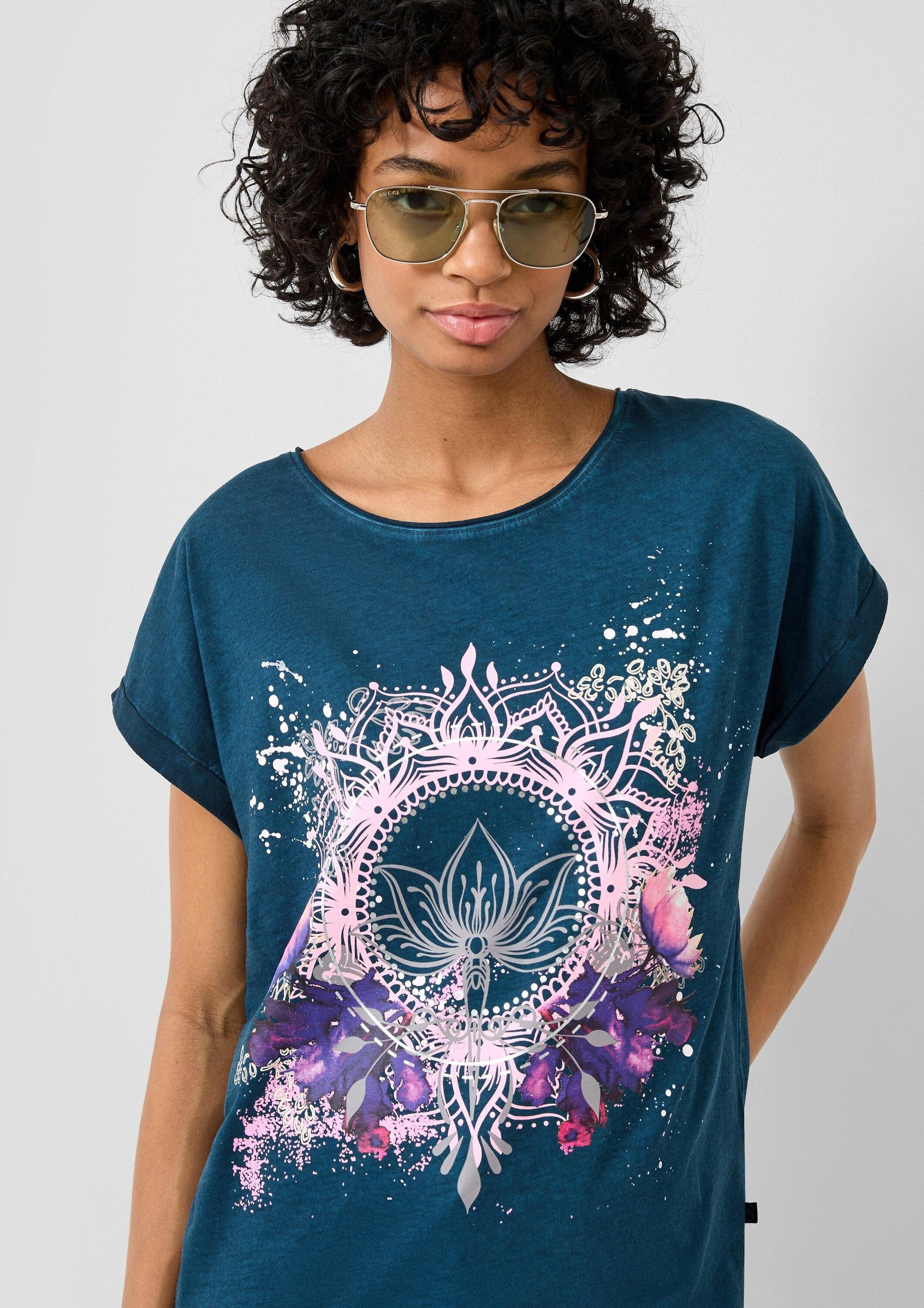 QS Kurzarmshirt T-Shirt Oversize-Shirt mit Frontprint – Bild 4 von 5