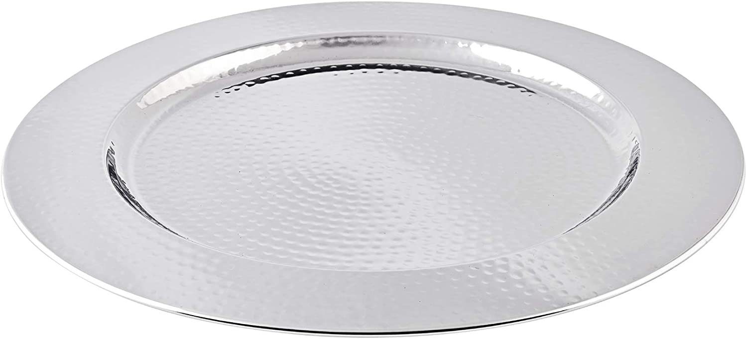 EDZARD Platzteller Eron, 1-tlg., Silber-Optik, gehämmert, hochglanzpoliert, H 20 cm. € 35,80